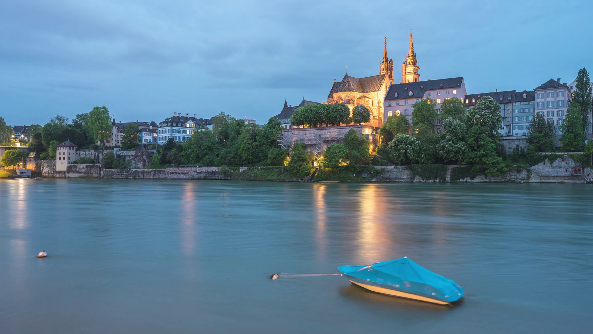 Basel Switzerland Time Lapse City Skyline Stock Footage SBV-348466752 ...