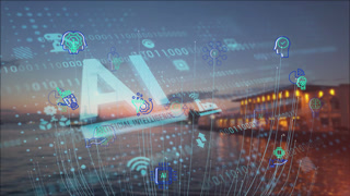 Artificial Intelligence Quantum Computer Technology Concept.