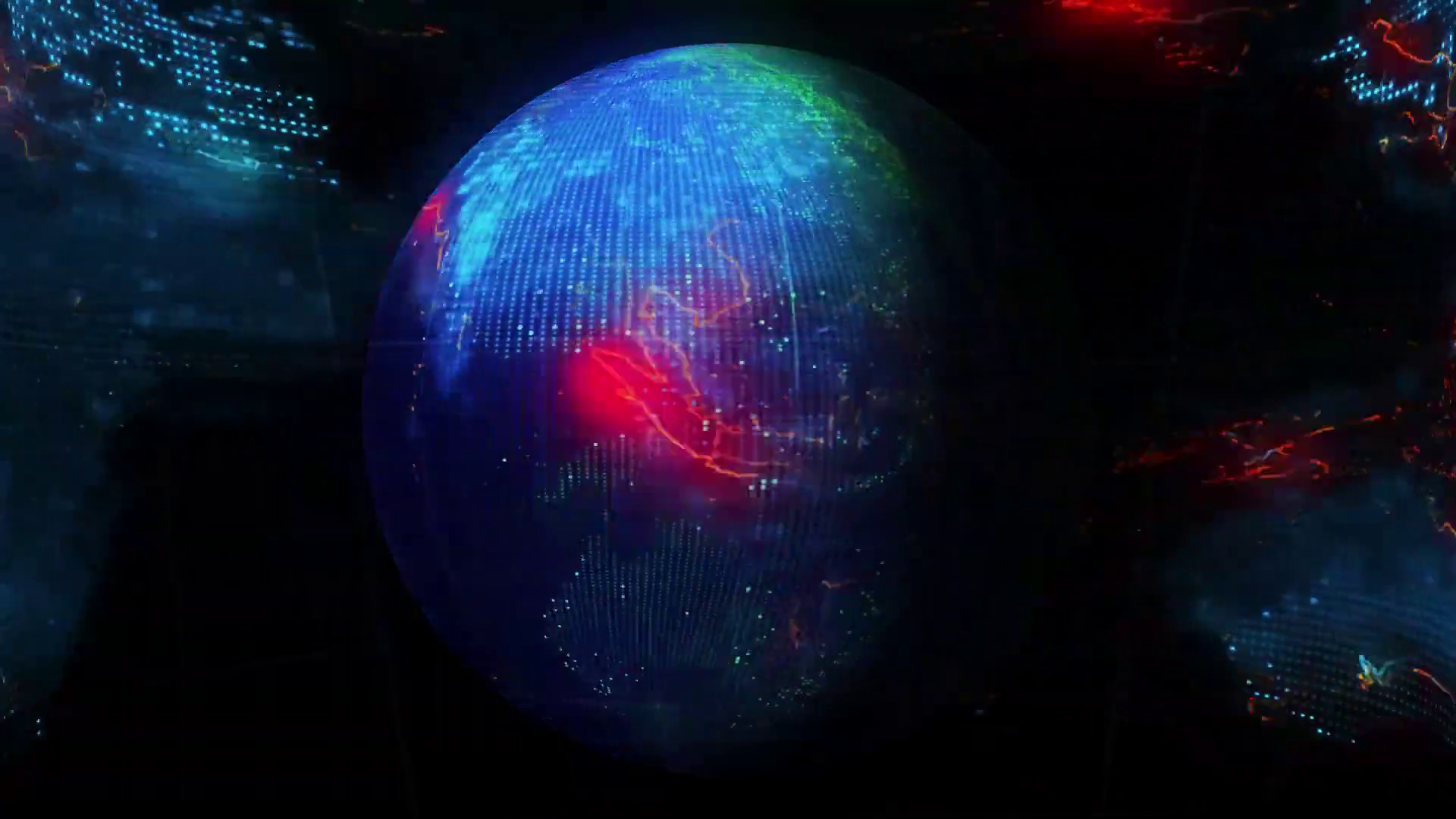 Abstract Digital World Globe Animation Stock Motion Graphics SBV ...