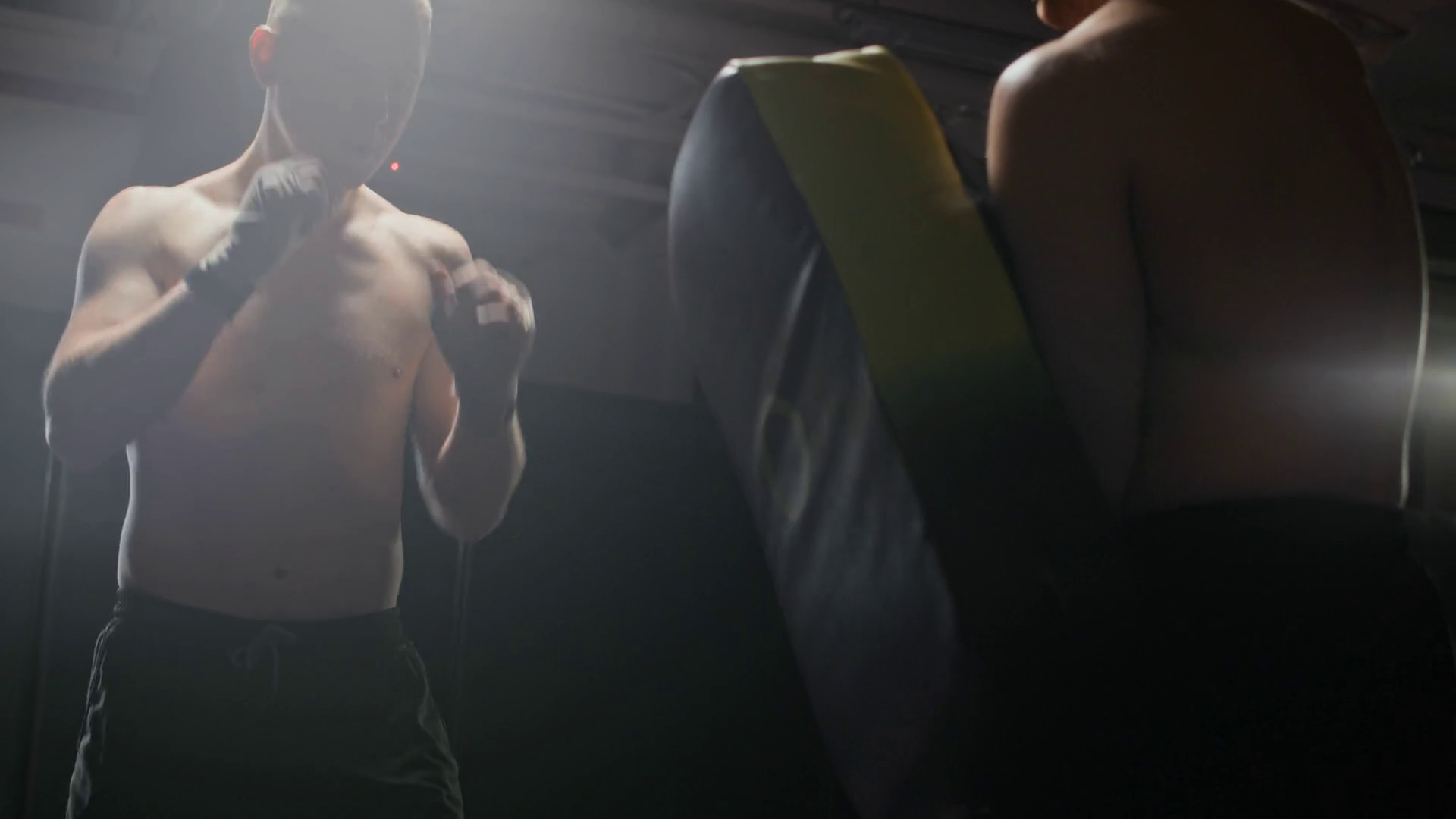 Determined Fighter Wearing Shirt Delivering Stock Footage SBV-352358296 ...