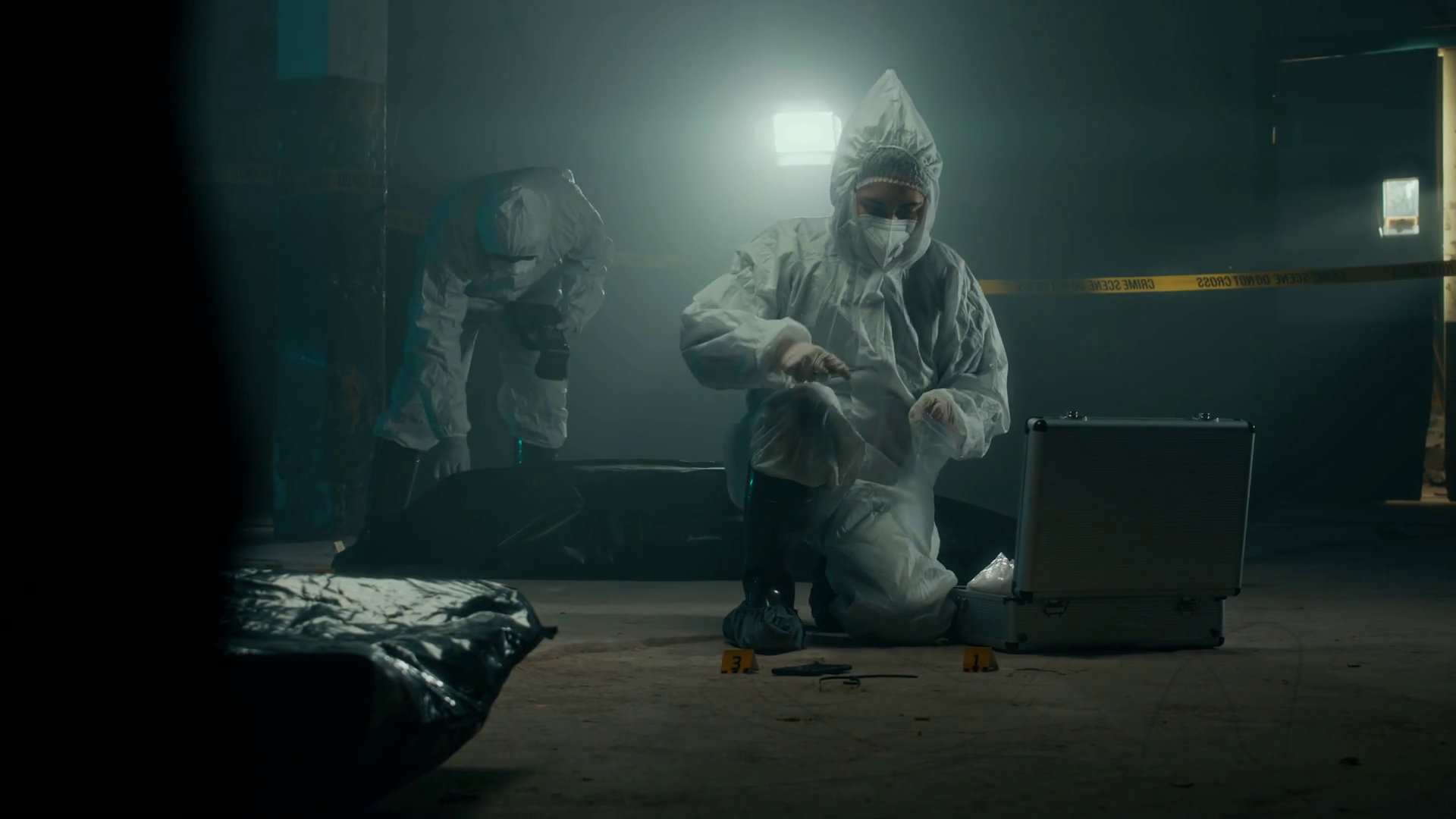 Full Lowkey Shot Of Two Forensic Experts Stock Footage SBV-351735587 ...