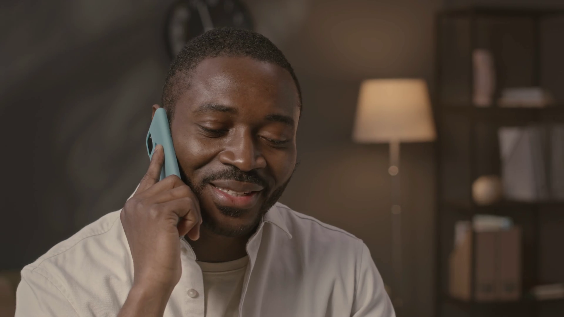 Young Black Man Speaking On Smartphone In Stock Footage SBV347745082