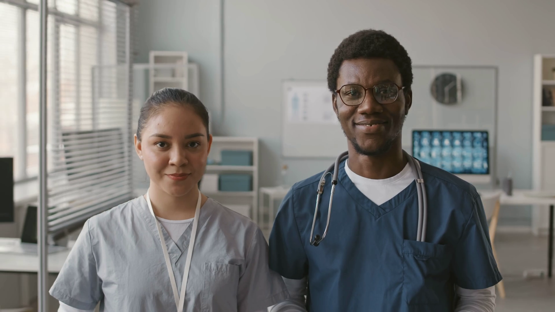 Waist Up Portrait Of Young Multiracial Nurse Stock Footage SBV ...
