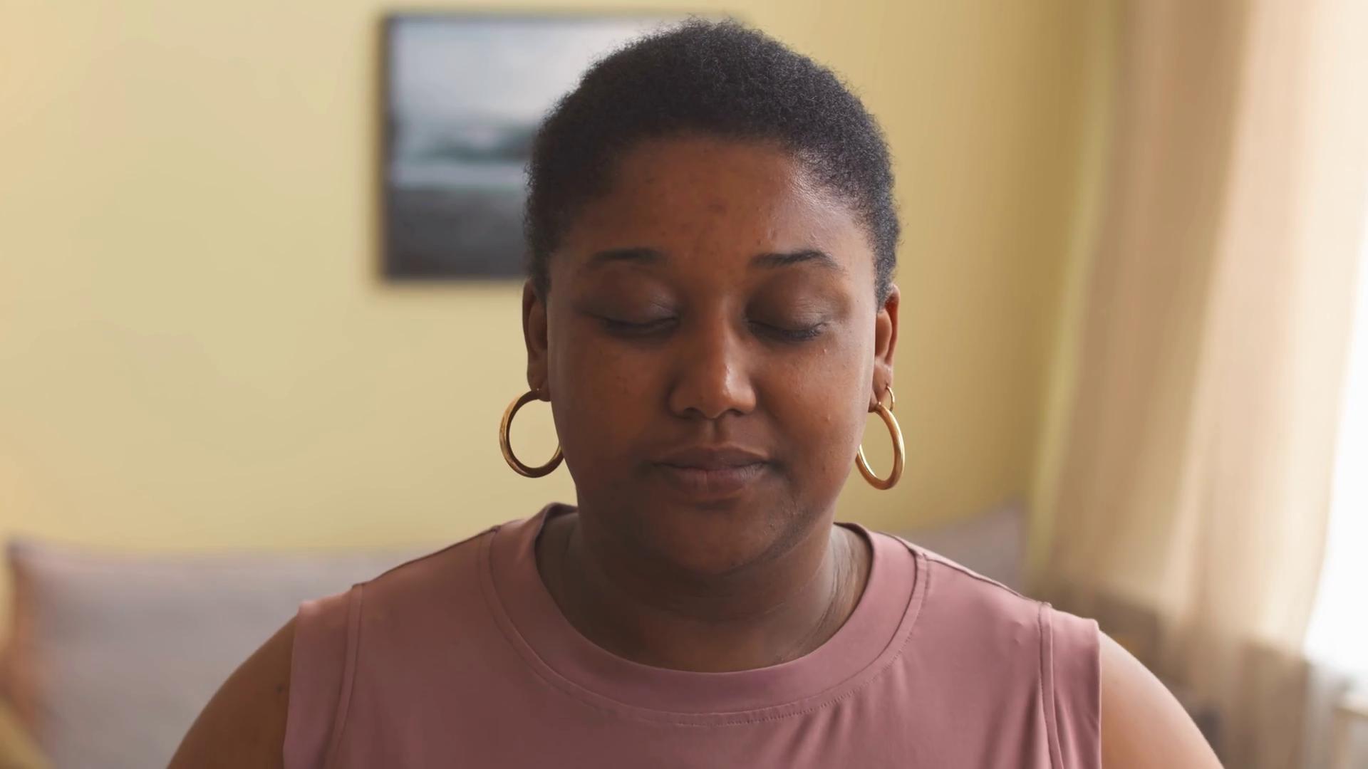 Tilt Down Medium Closeup Of Relaxed Young Stock Footage SBV347485376