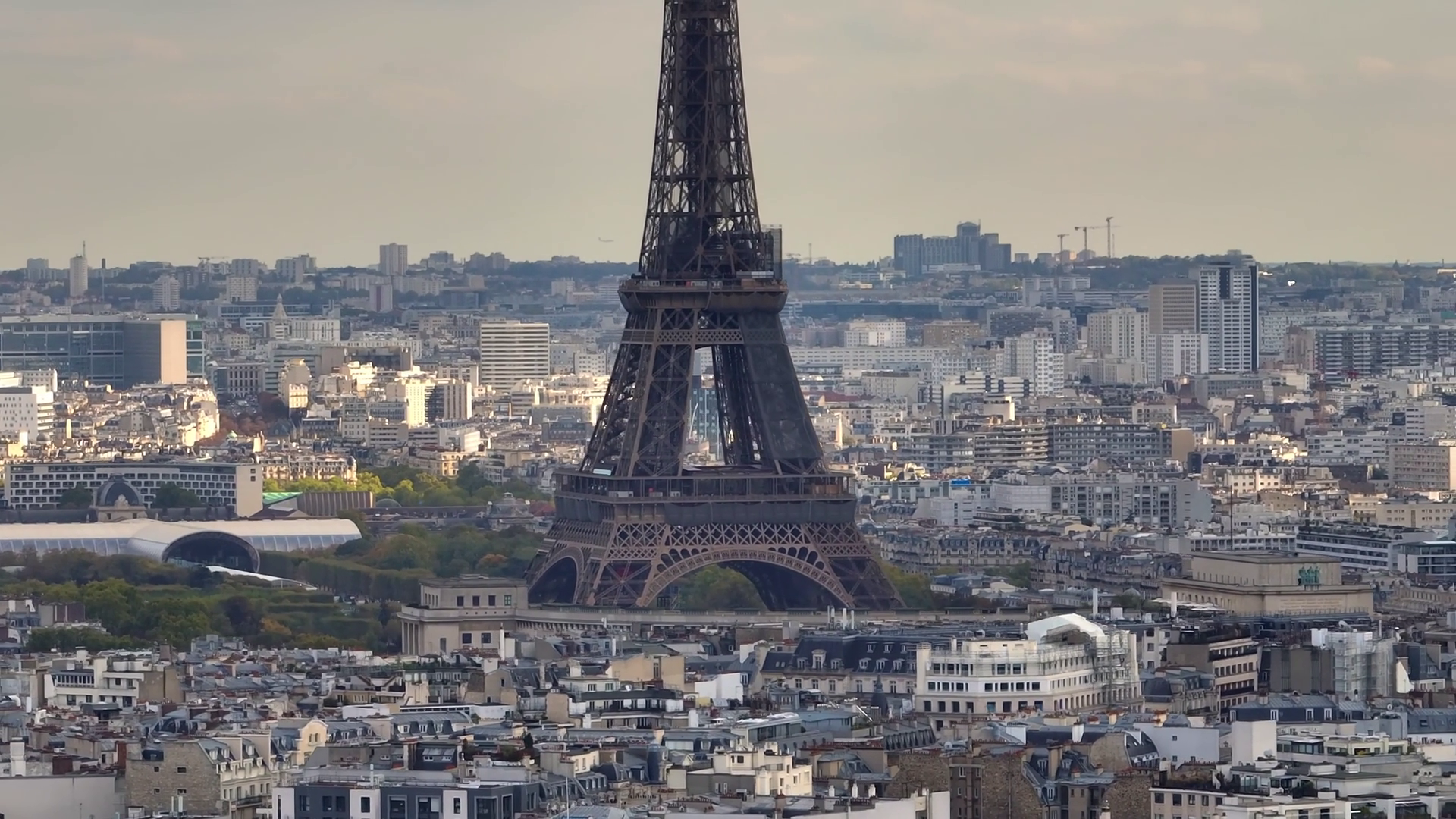 Aerial Drone View Of Paris In Sunny Day Stock Footage SBV-352824871 ...