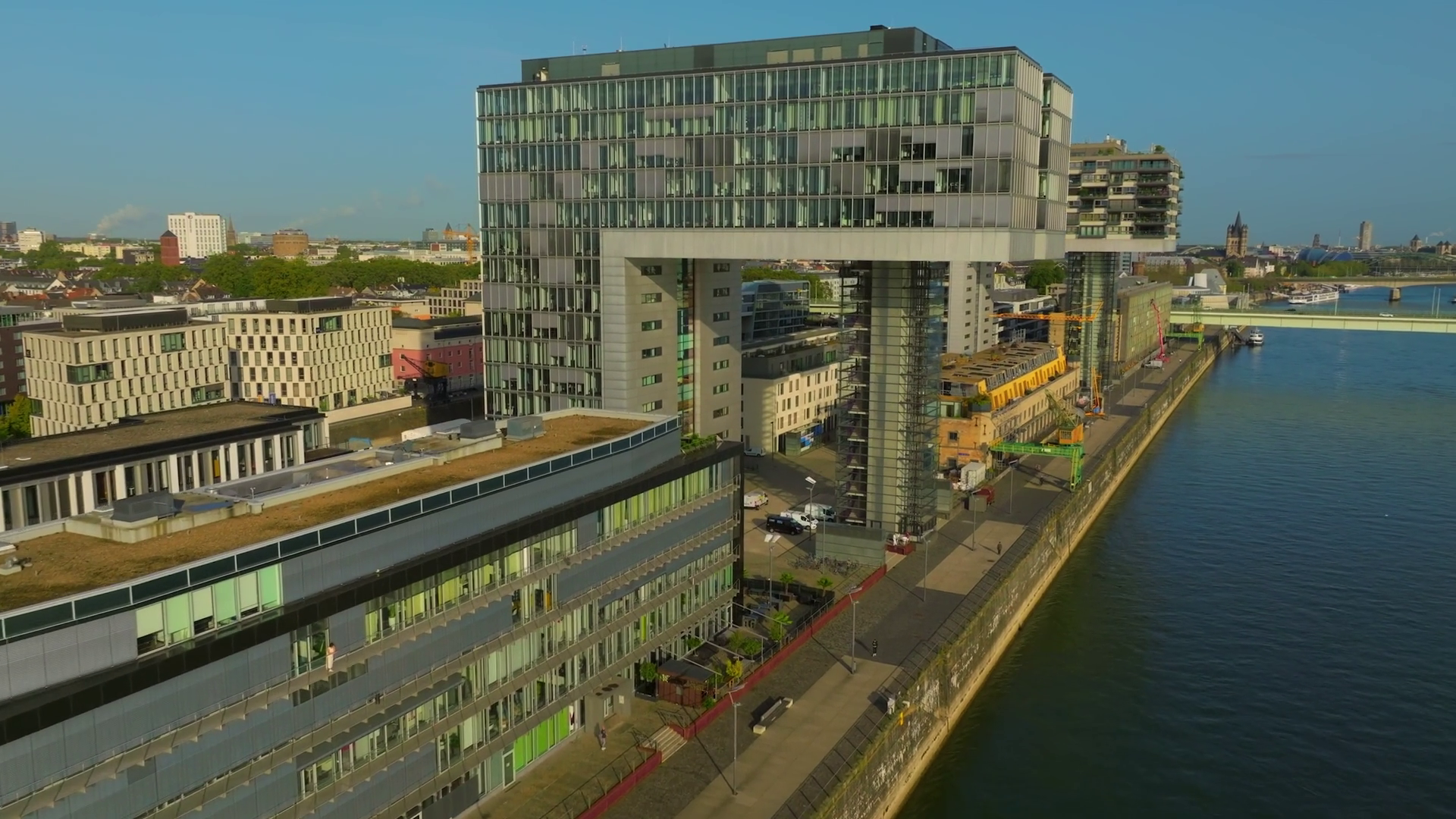 Establishing Footage Of Wide Rhine River Stock Footage SBV-352843960 ...