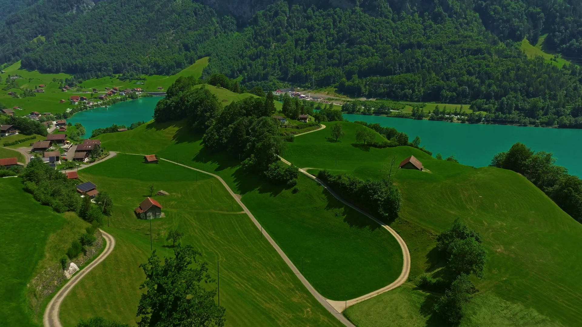 Green Alpine Valley With Swiss Traditional Stock Footage SBV-353340800 ...