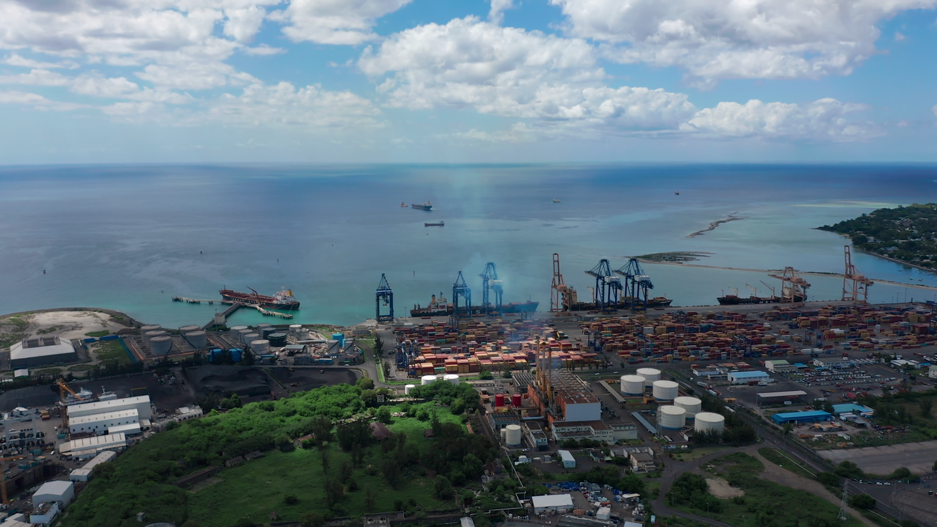 Aerial View Port Louis Mauritius Island Stock Footage SBV-352583582 ...