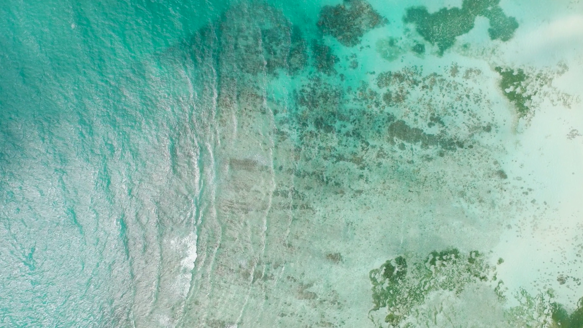 Aerial View Of Shallow Turquoise Ocean Stock Footage SBV-352772317 ...