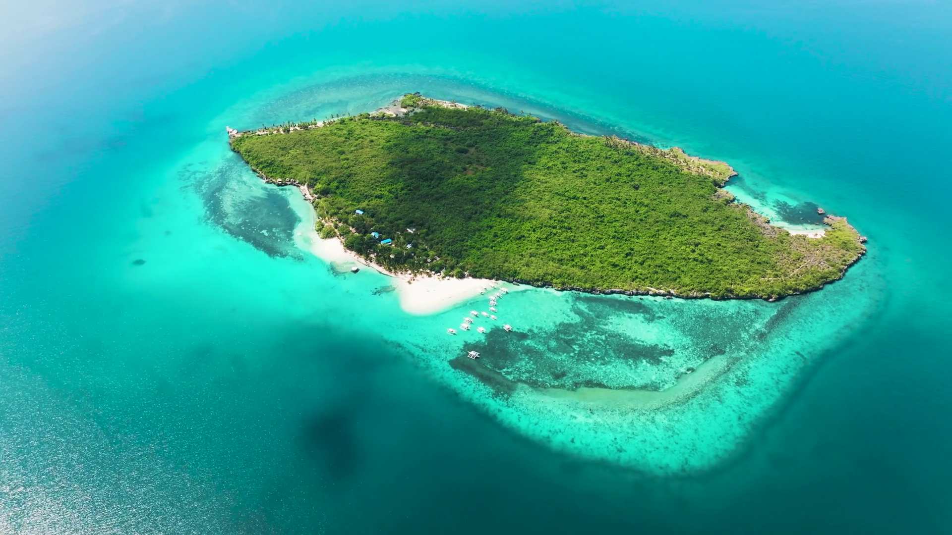 Top View Of Small Island With Beach Blue Sea Stock Footage SBV ...