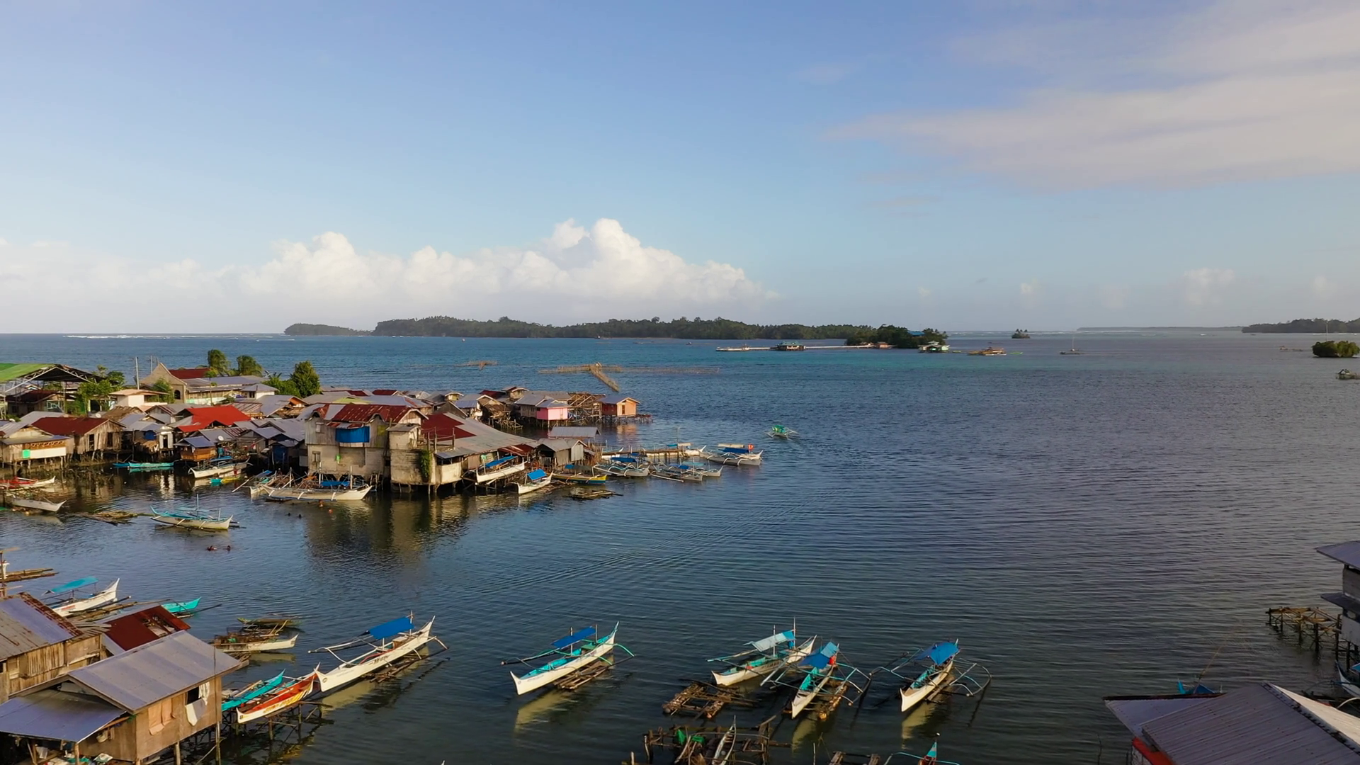 Fishing Village With Wooden Houses On Stilts Stock Footage SBV ...