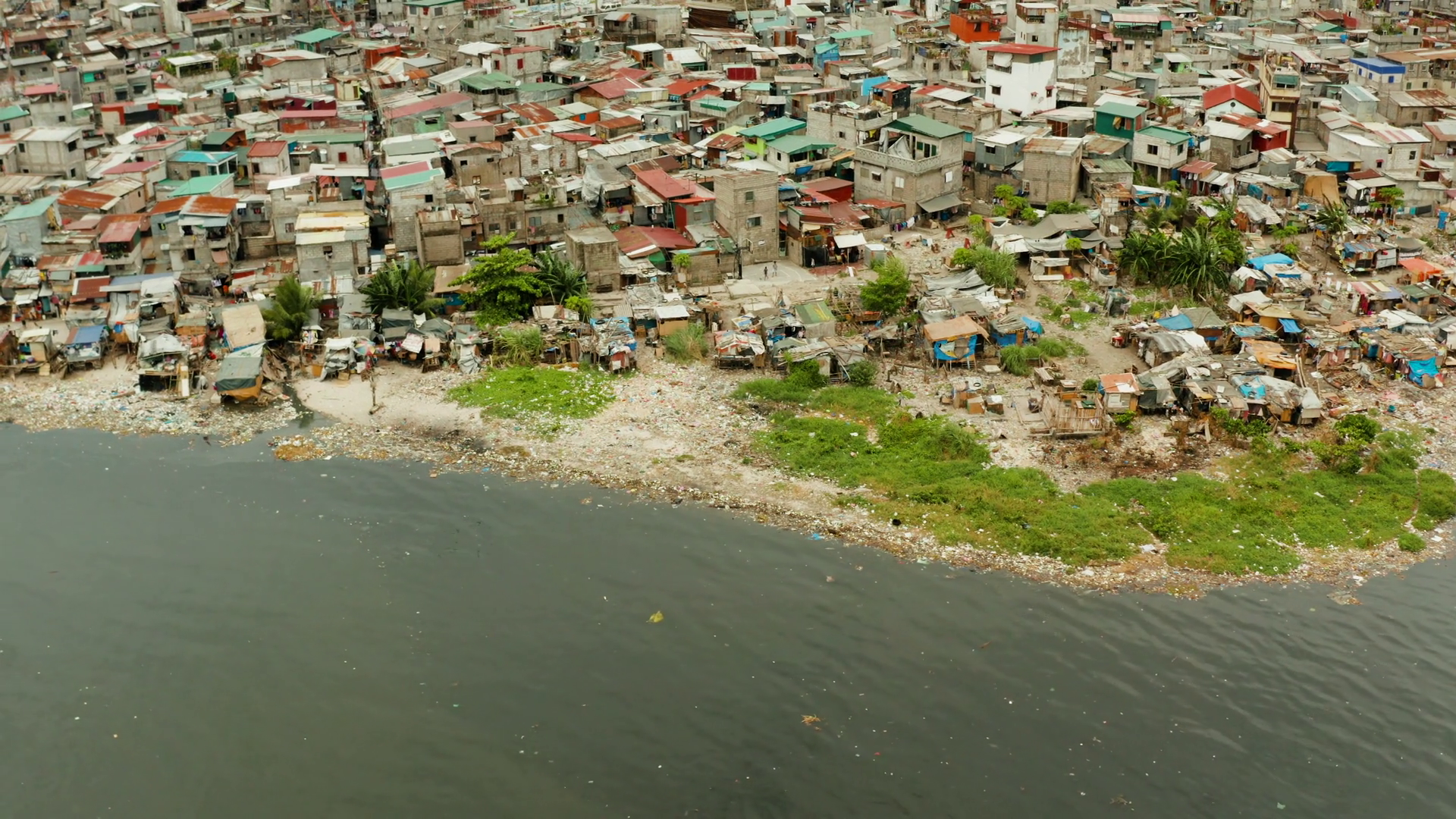 Slums With Shacks Of Local Residents River Stock Footage SBV-352261904 ...