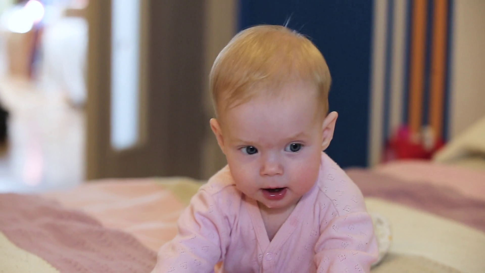 Baby On Bed In Bedroom Newborn Child Stock Footage SBV347541115