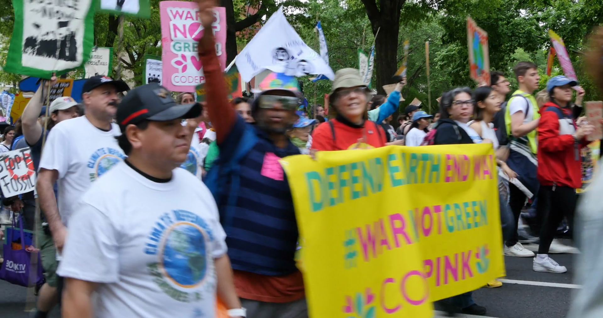 Protesters March Renewable Energy Parade In Stock Footage SBV-347667853 ...