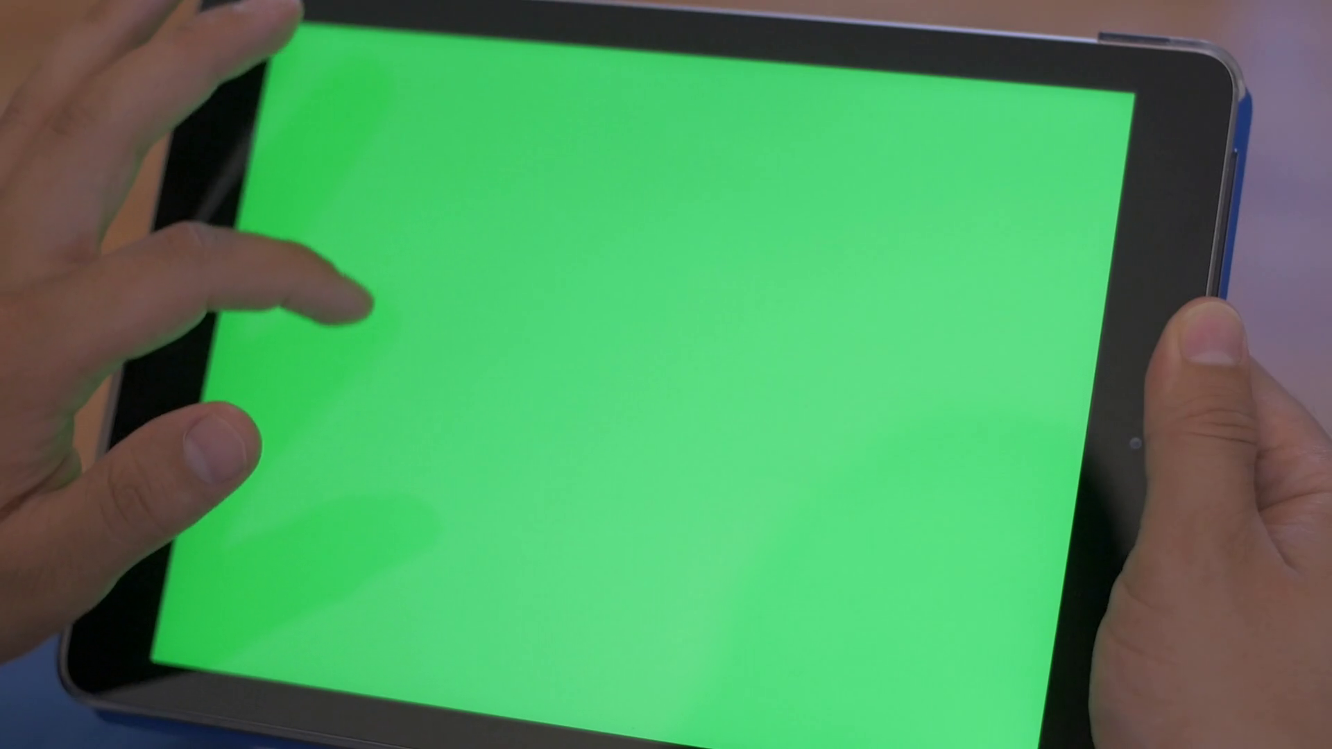 Scrolling On Tablet With Green Screen Logo Stock Footage SBV337779560