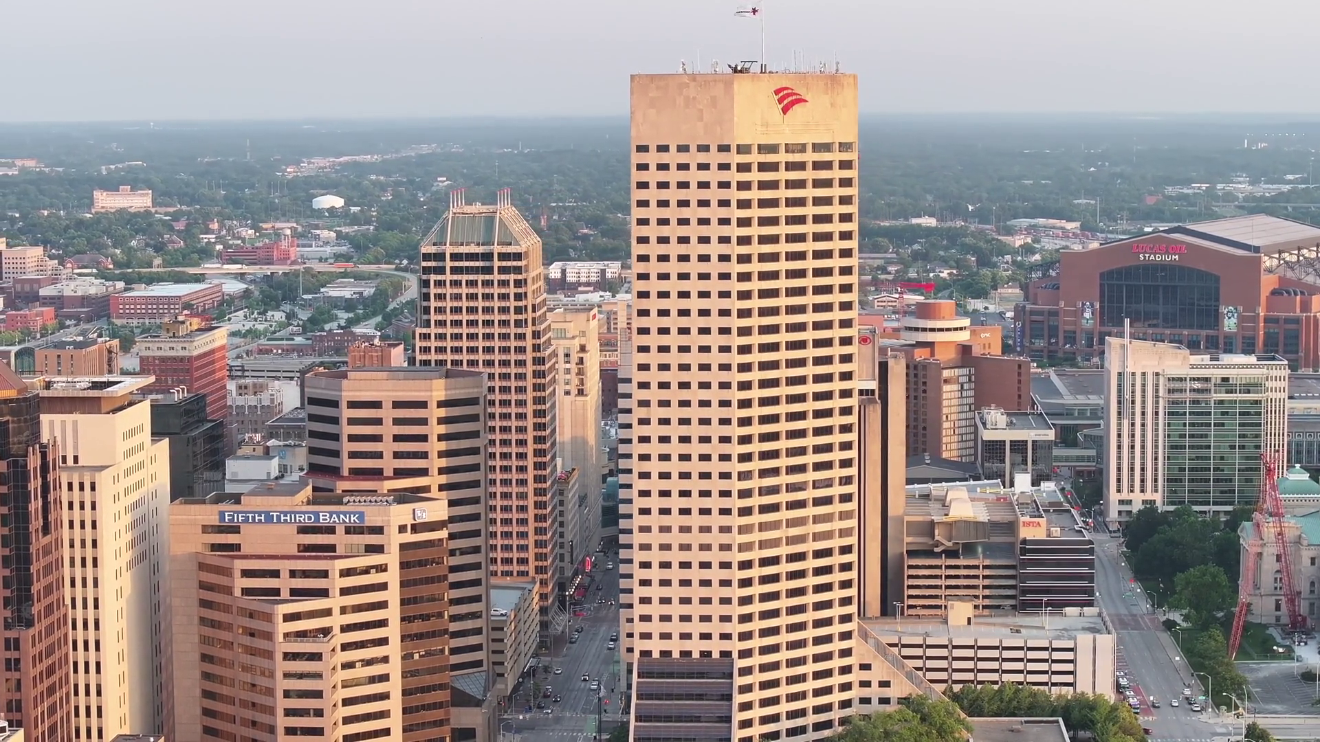 Indianapolis Downtown Indiana Sunset High Stock Footage SBV-352469233 ...
