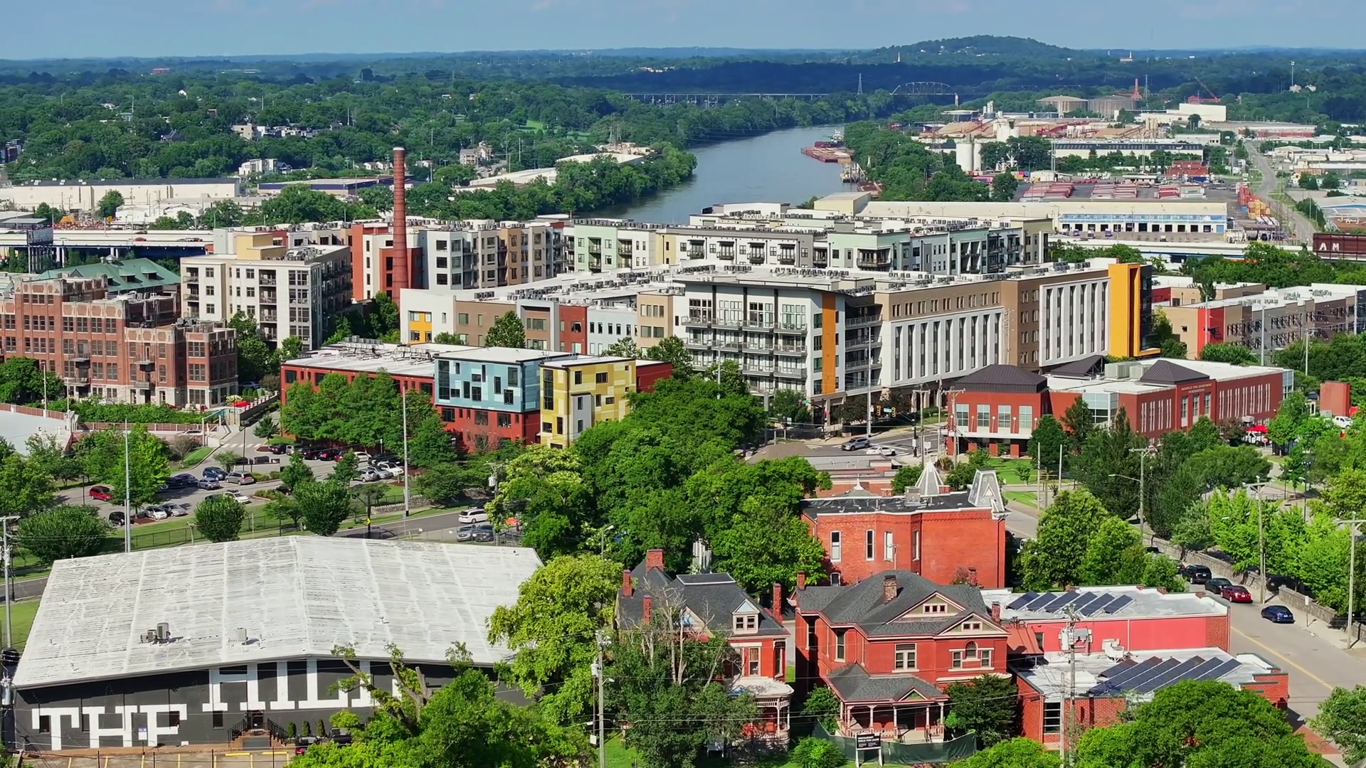 Nashville Tennessee Aerial Drone Sunny 2025 Stock Footage SBV-352361302 ...