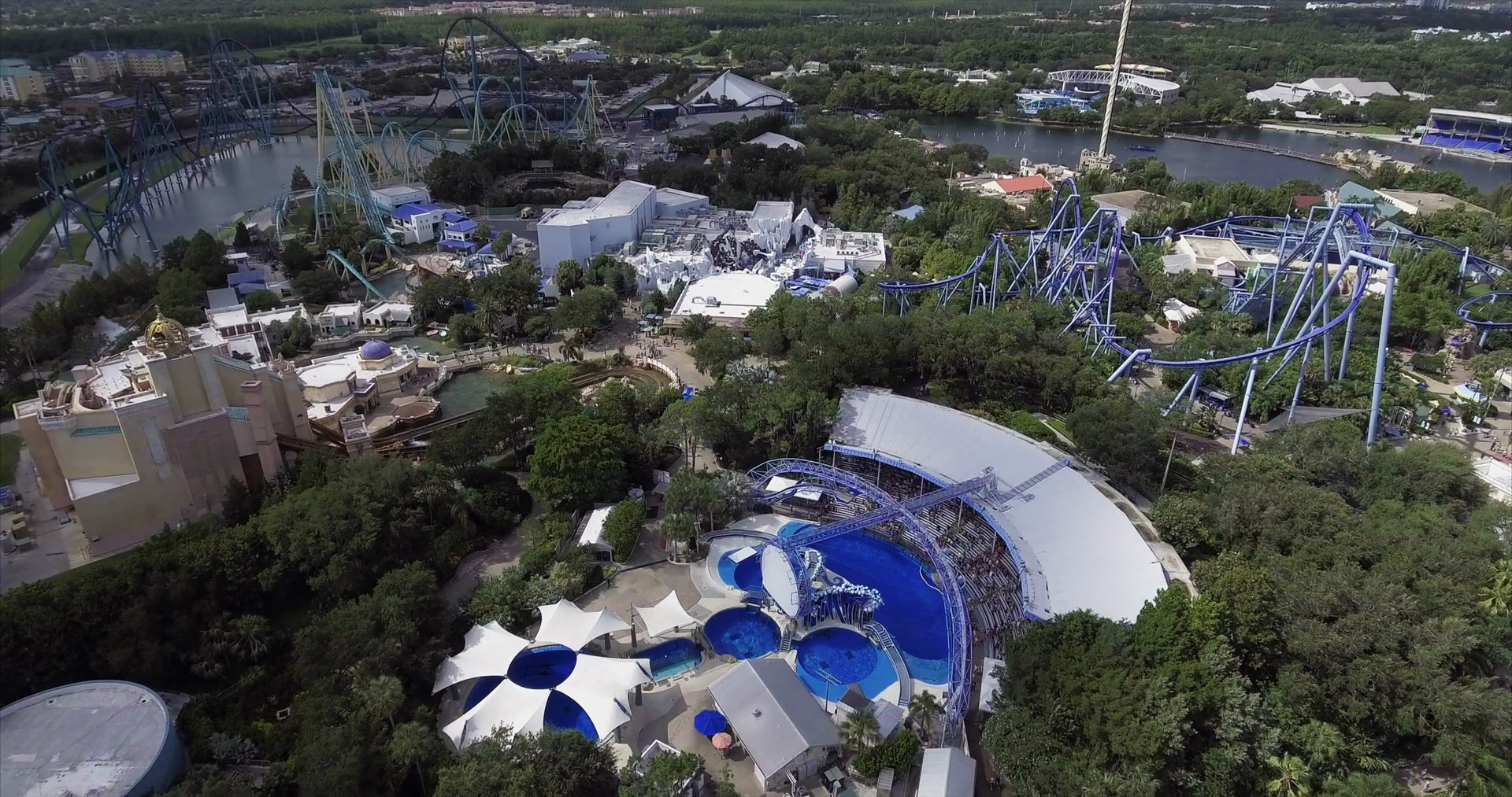 Sea World Aerial View Stock Footage SBV-351896664 - Storyblocks