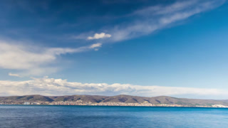 View of the reflection in the Black Sea against the background of the sky and sunset