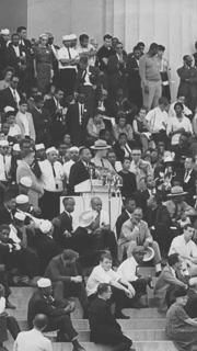 1963 - Dr. Martin Luther King gives his I Have A Dream speech at the Lincoln Memorial at the March on Washington for Jobs and Freedom.