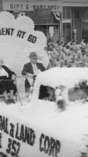 1949 - Parade floats celebrate coal miners in a Labor Day Parade held in Princeton, Indiana.