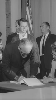 1964 - Republican nominee Barry Goldwater casts his vote in the presidential election in his hometown, and the narrator explains he conceded graciously.