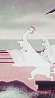 1957 - In this animated film, Popeye beats up ghosts on a ship and Olive Oyl sews them together for a sail.