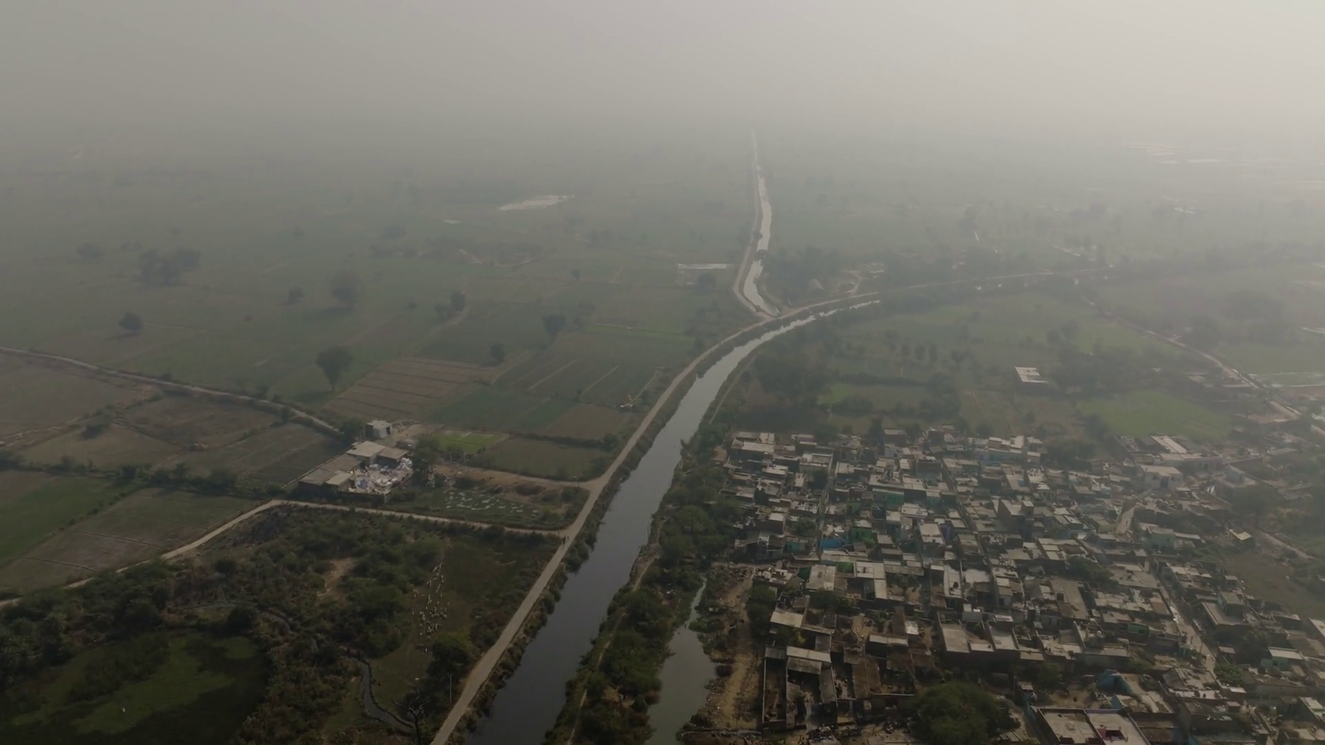 Aerial View Of Scenic Village With Fields Stock Footage SBV-353303055 ...
