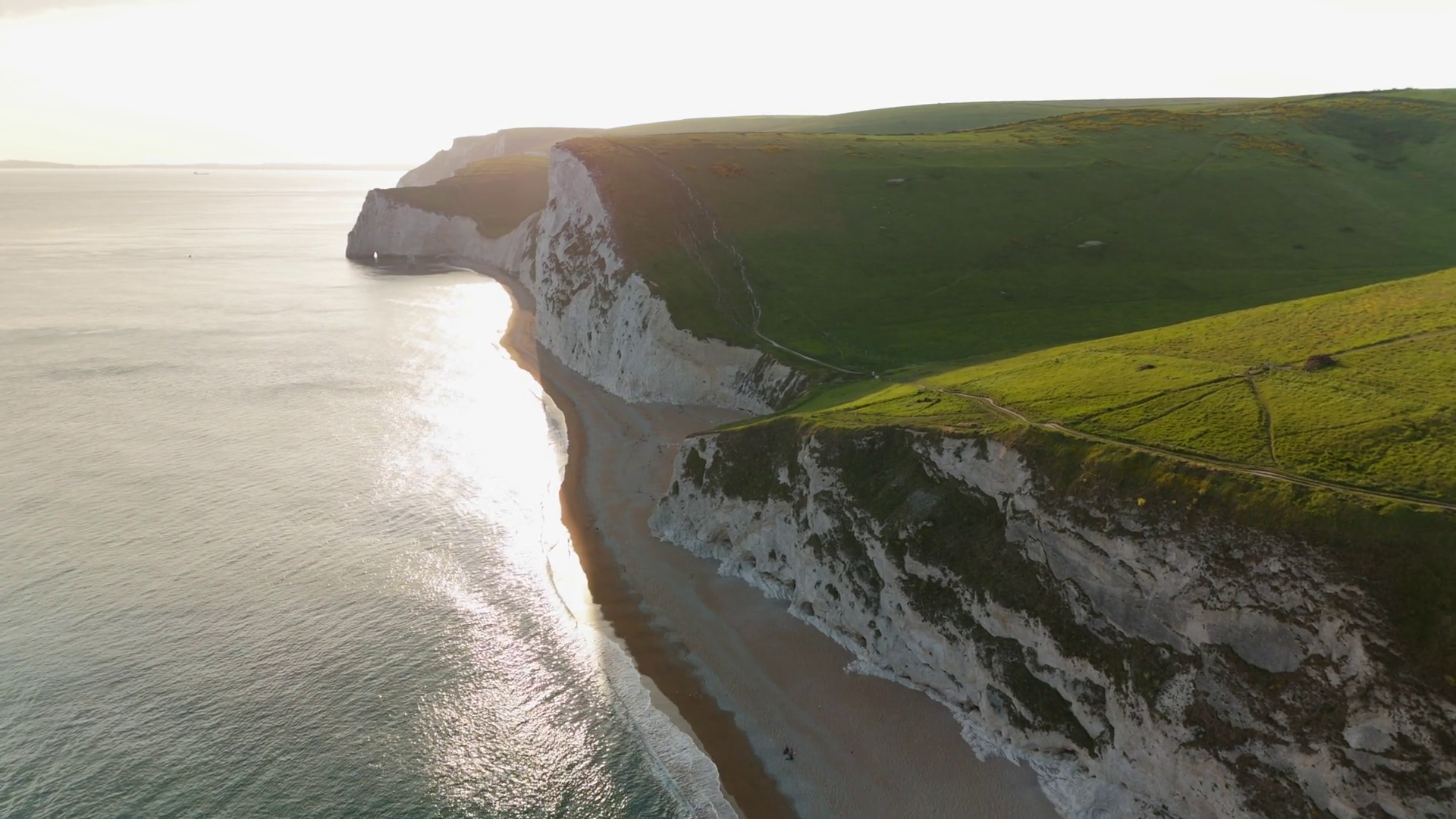 Aerial View Of Iconic Durdle Door Arch Stock Footage SBV-353314606 ...