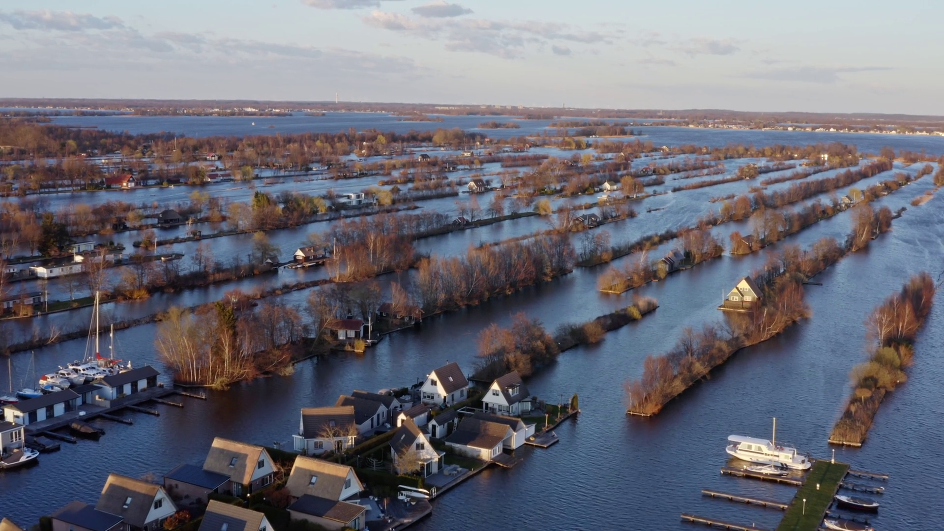 Aerial View Of Scheendijk Waterways With Stock Footage SBV-353296727 ...