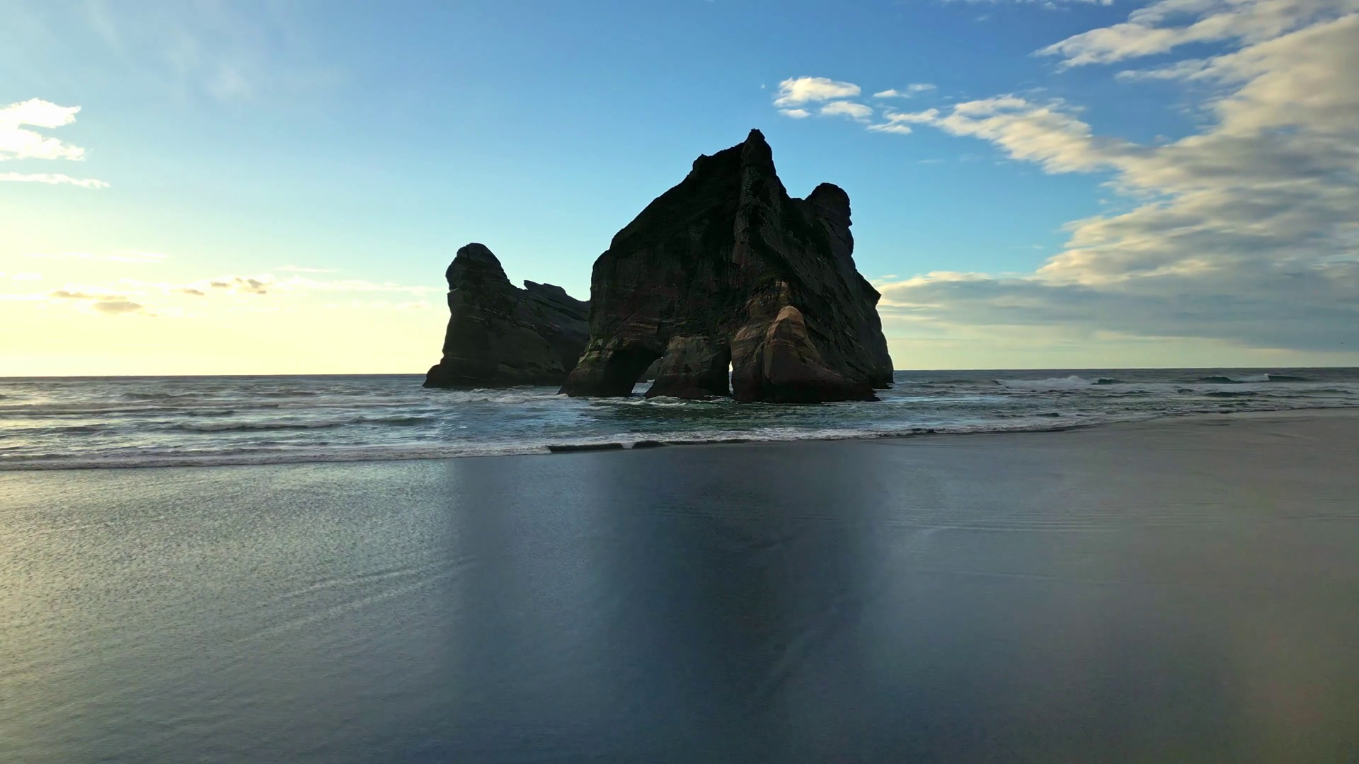Aerial View Of Rock Formations At Wharariki Stock Footage SBV-352610031 ...