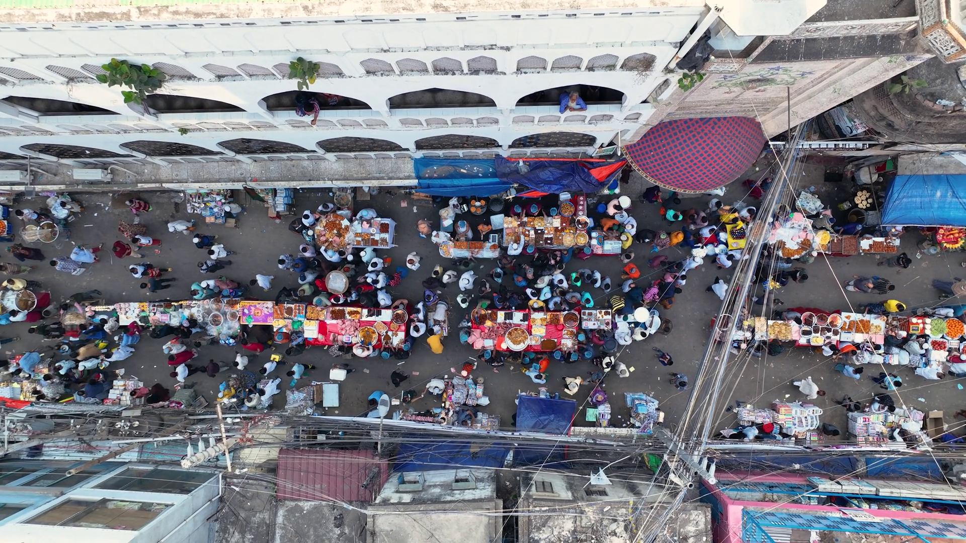 Aerial View Of Crowded Market At Chawk Stock Footage SBV-352687471 ...