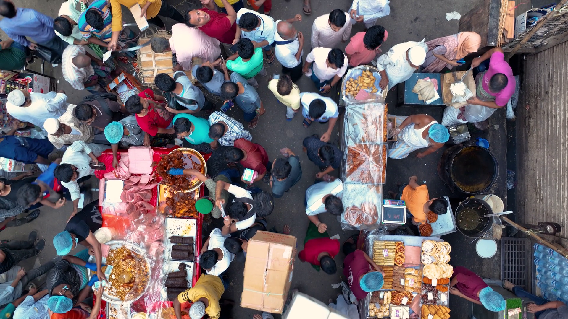 Aerial View Of People At Chawk Circular Road Stock Footage SBV ...