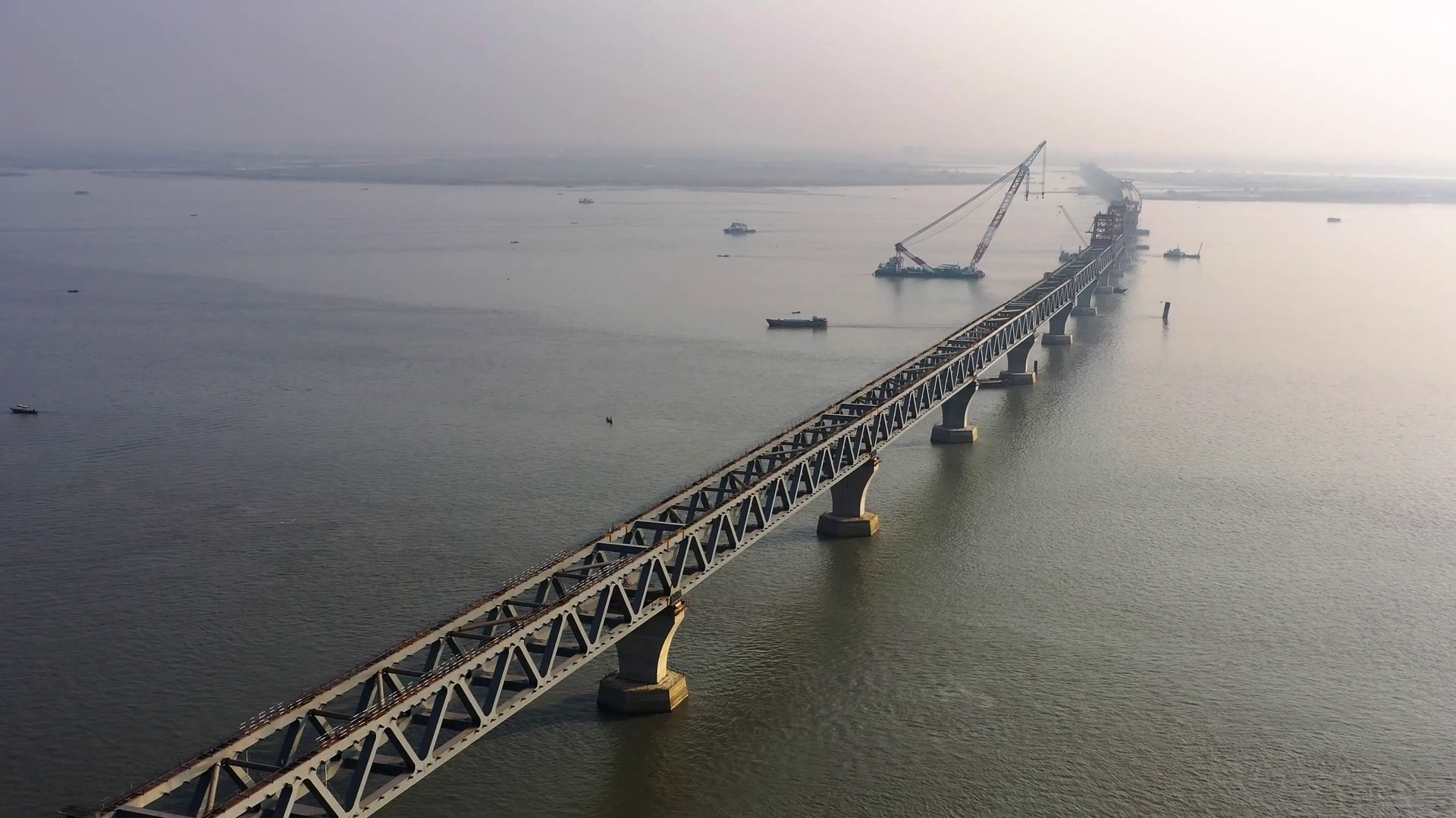 Aerial View Of Padma Bridge Under Stock Footage SBV-352686165 - Storyblocks