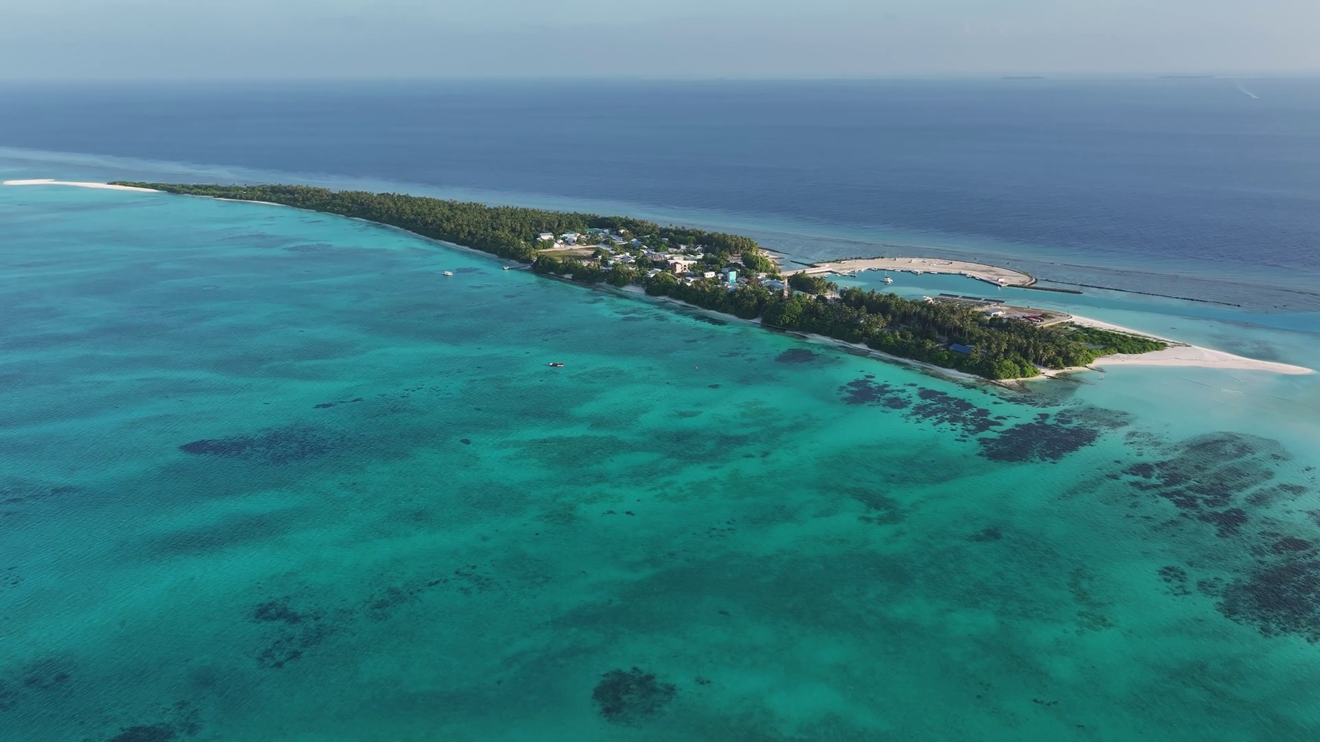 Aerial View Of Fulhadhoo Island Contrasts Stock Footage SBV-352766139 ...