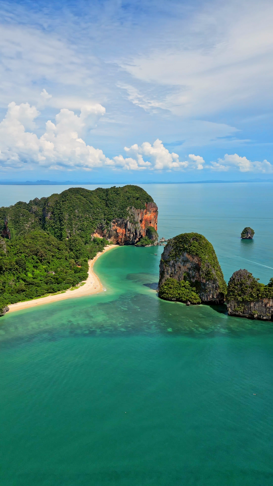 Aerial View Of Railay Beach Turquoise Sea Stock Footage SBV-353071290 ...