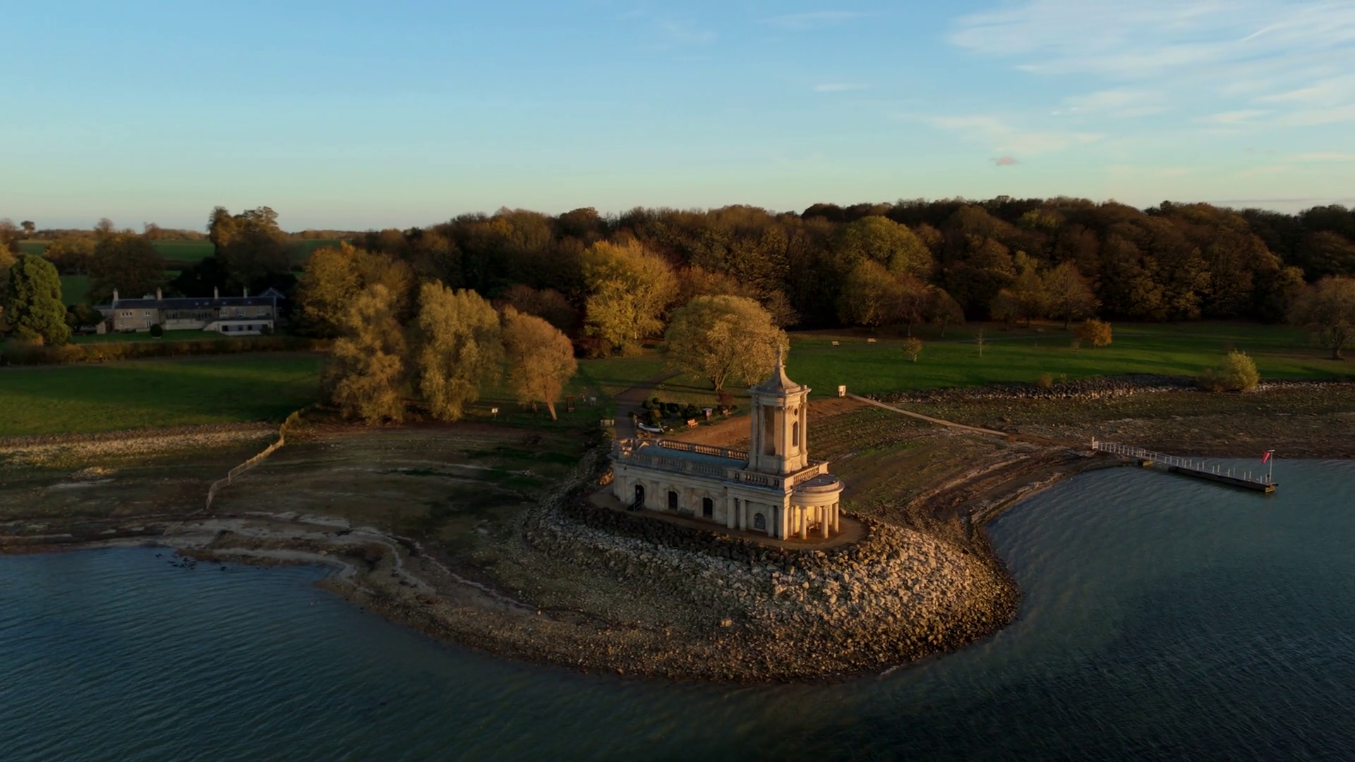 Aerial View Of Iconic Normanton Church On Stock Footage SBV-353229394 ...
