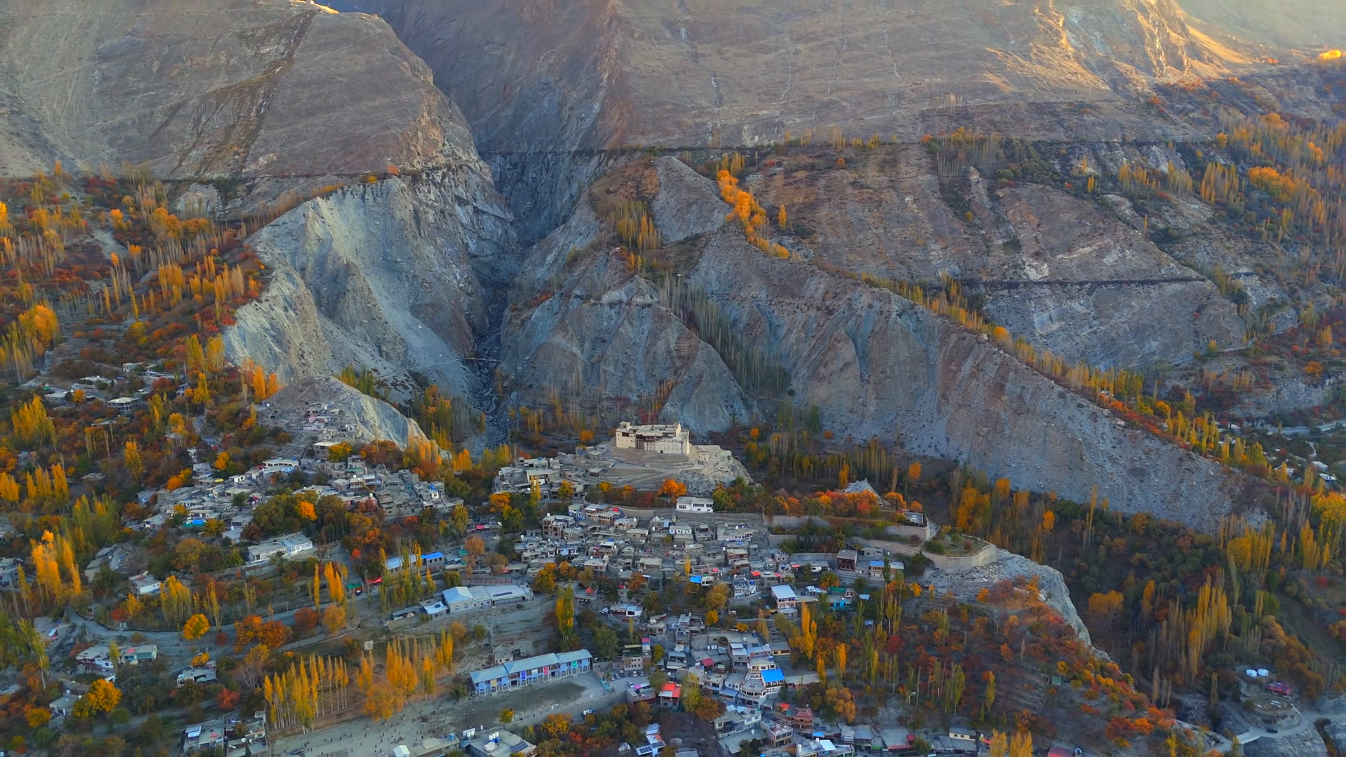 Aerial View Of Baltit Fort Overlooking Stock Footage SBV-353537646 ...