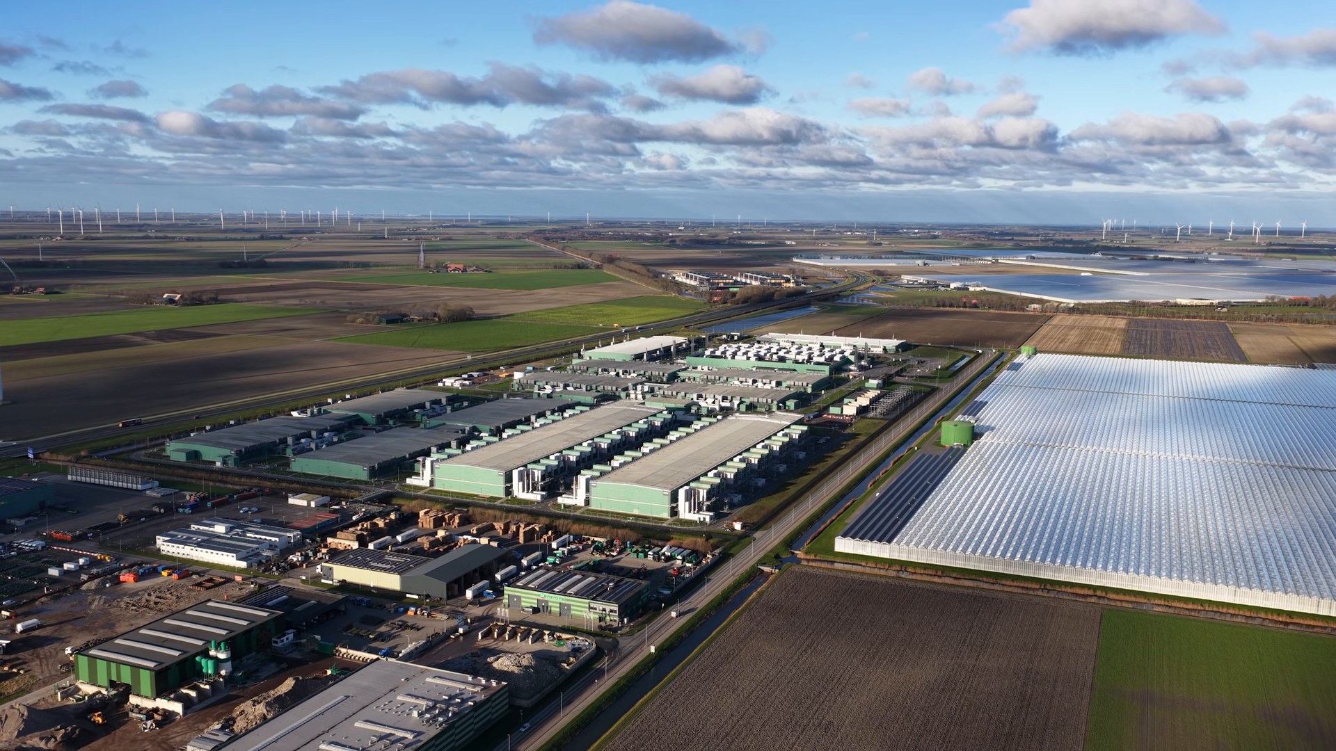 Aerial View Of Ai Data Center At Middenmeer Stock Footage SBV-353621196 ...