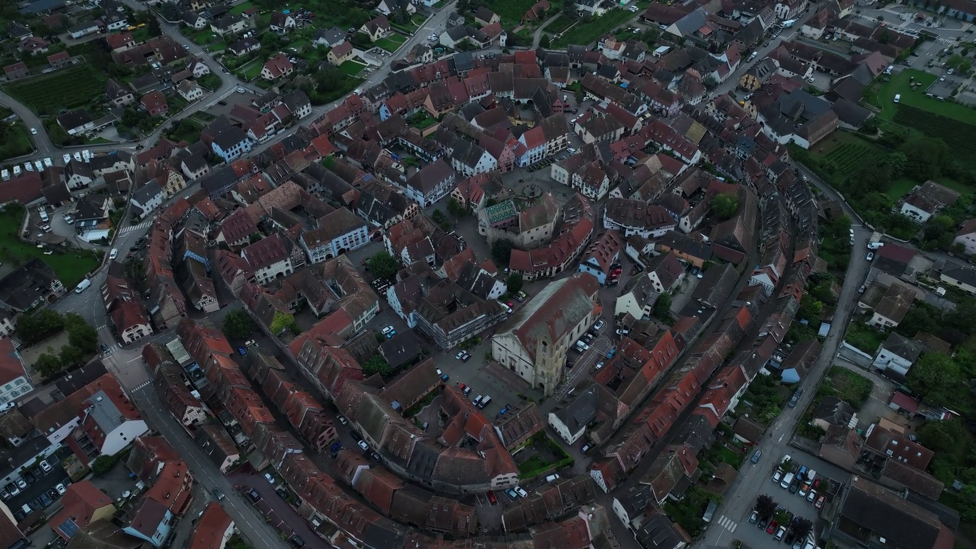 Aerial View Of Picturesque Medieval Old Town Stock Footage SBV ...
