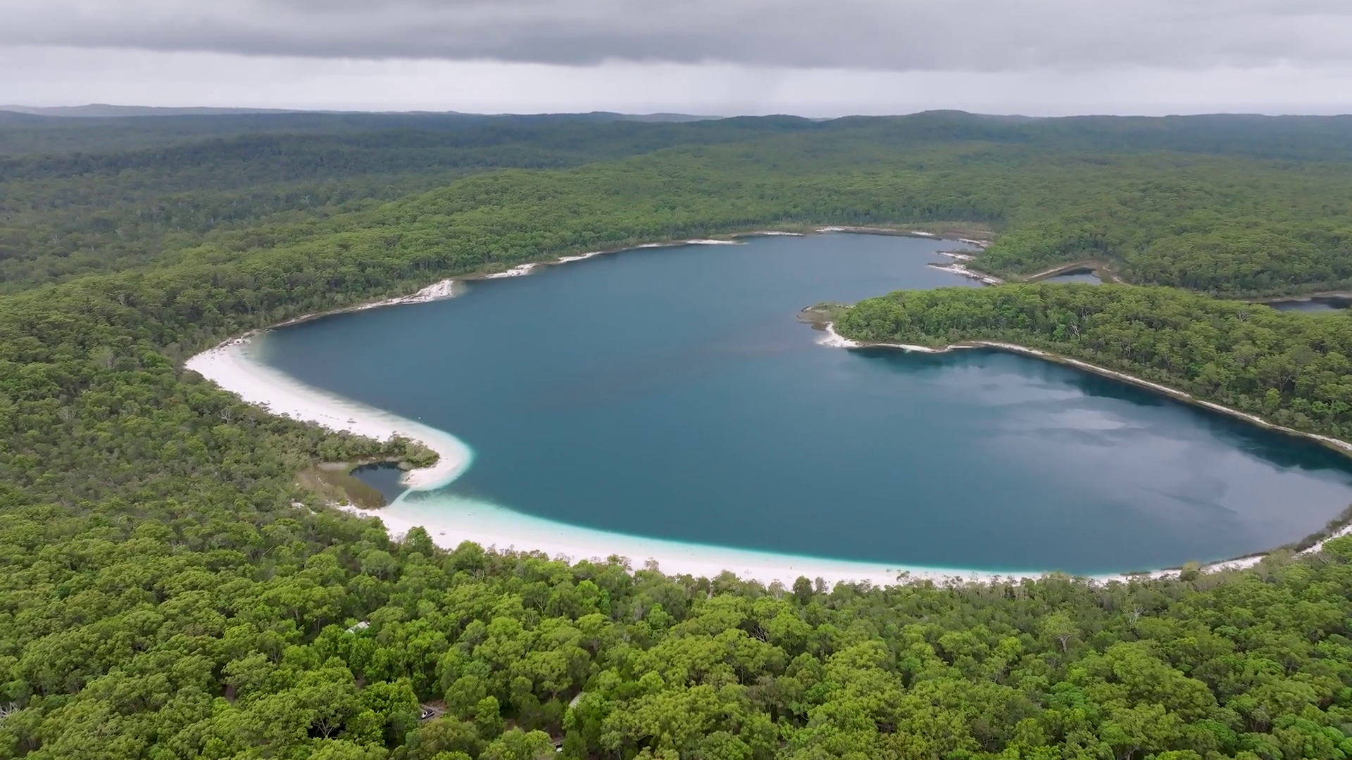 Aerial View Of Serene Pristine Lake Stock Footage SBV-351718718 ...