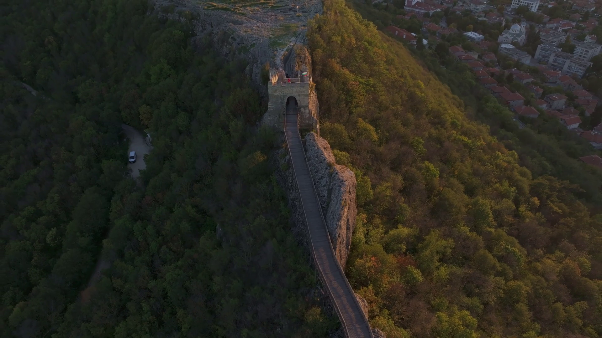 aerial-view-of-ovech-fortress-at-sunset-stock-footage-sbv-351721803