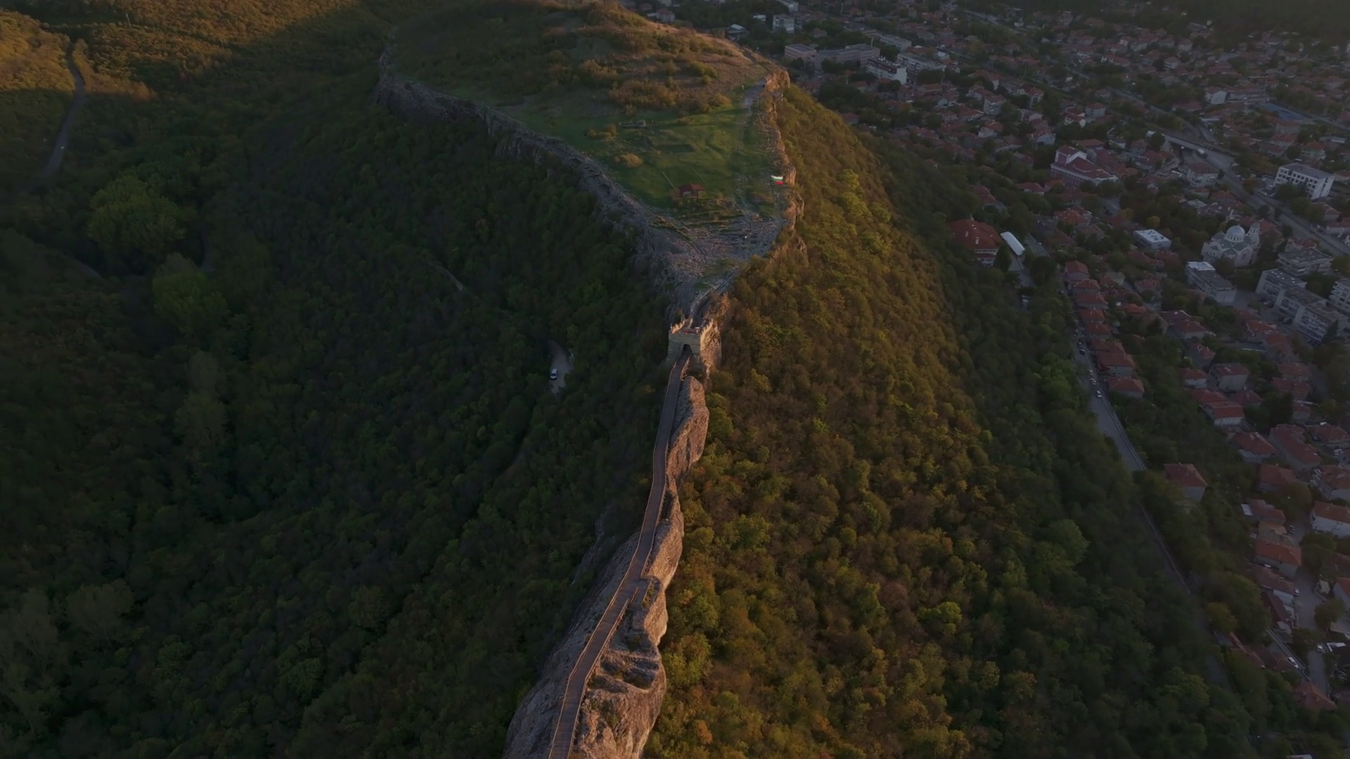 aerial-view-of-ovech-fortress-on-hill-during-stock-footage-sbv