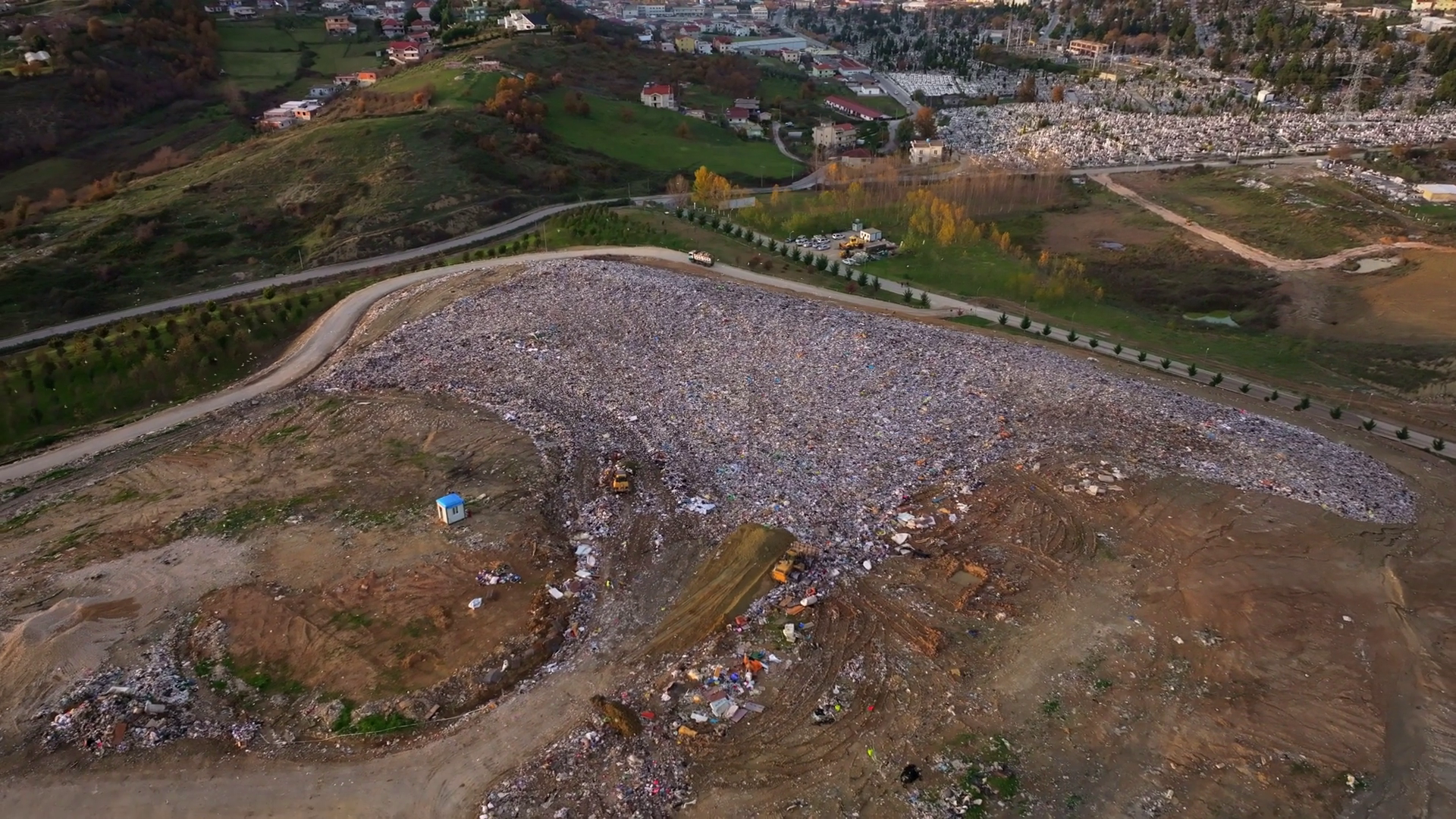 Aerial View Of Sprawling Landfill With Stock Footage SBV-351764812 ...