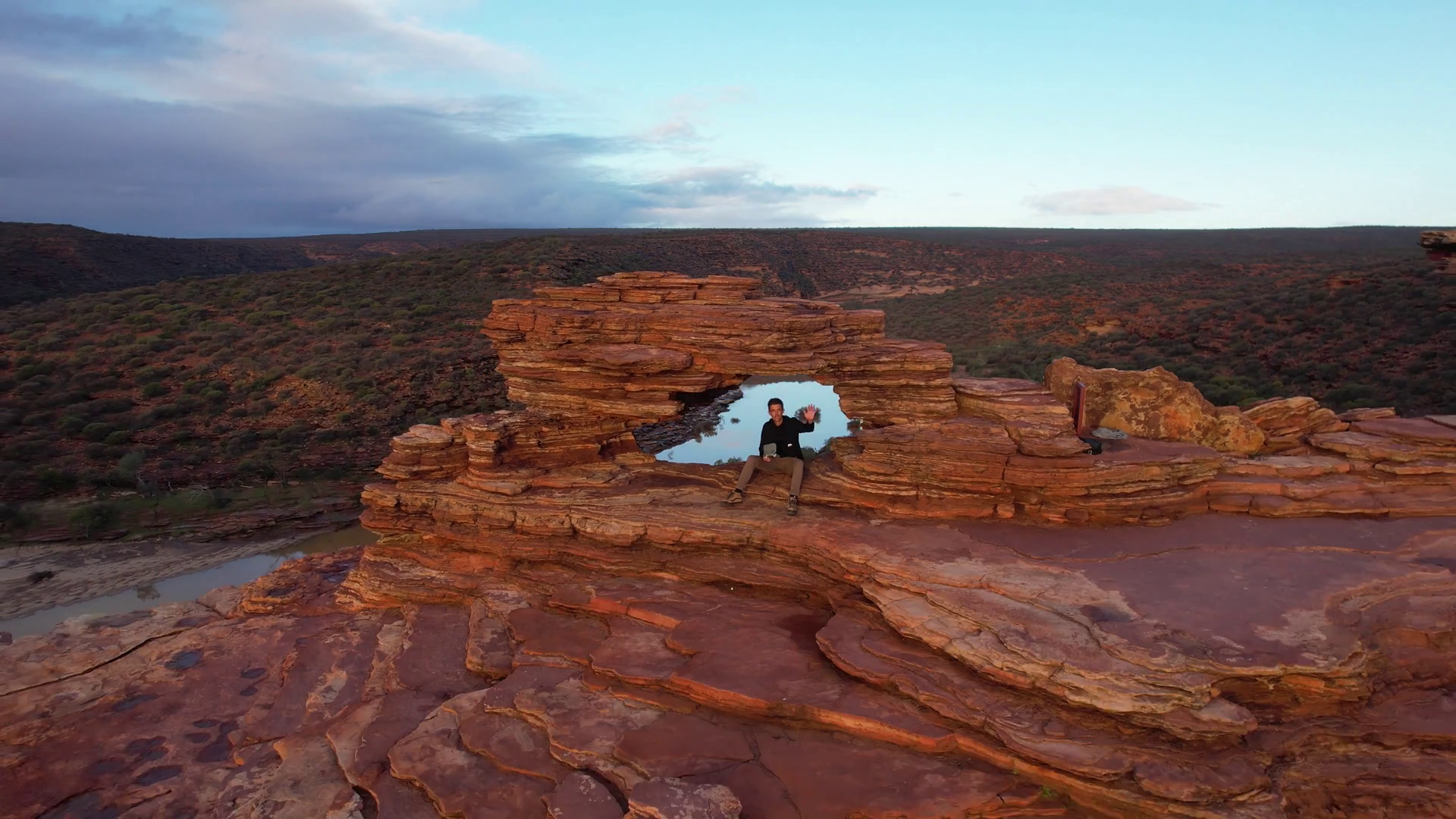 Aerial View Of Nature's Window Rock Stock Footage SBV-351765449 ...