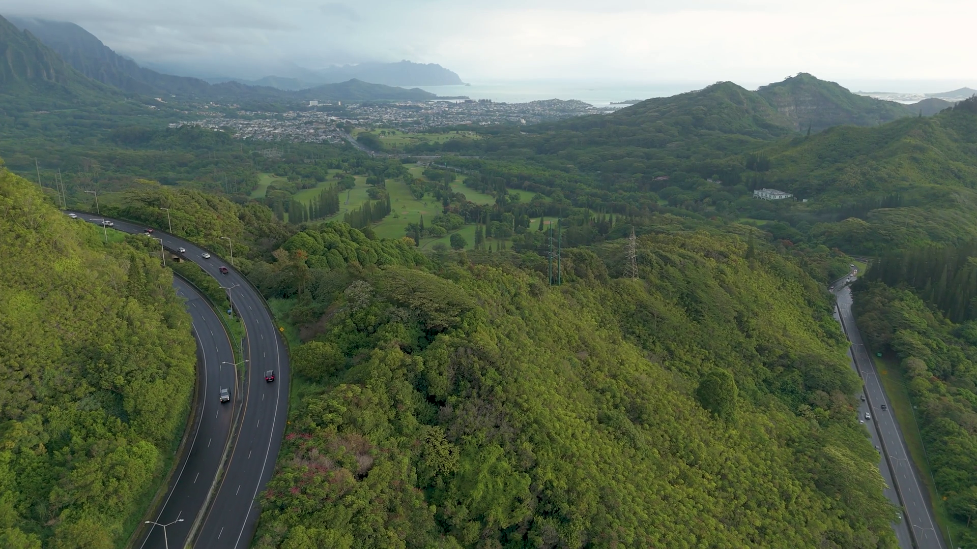 Aerial View Of Lush Green Mountains Winding Stock Footage SBV-351766021 ...