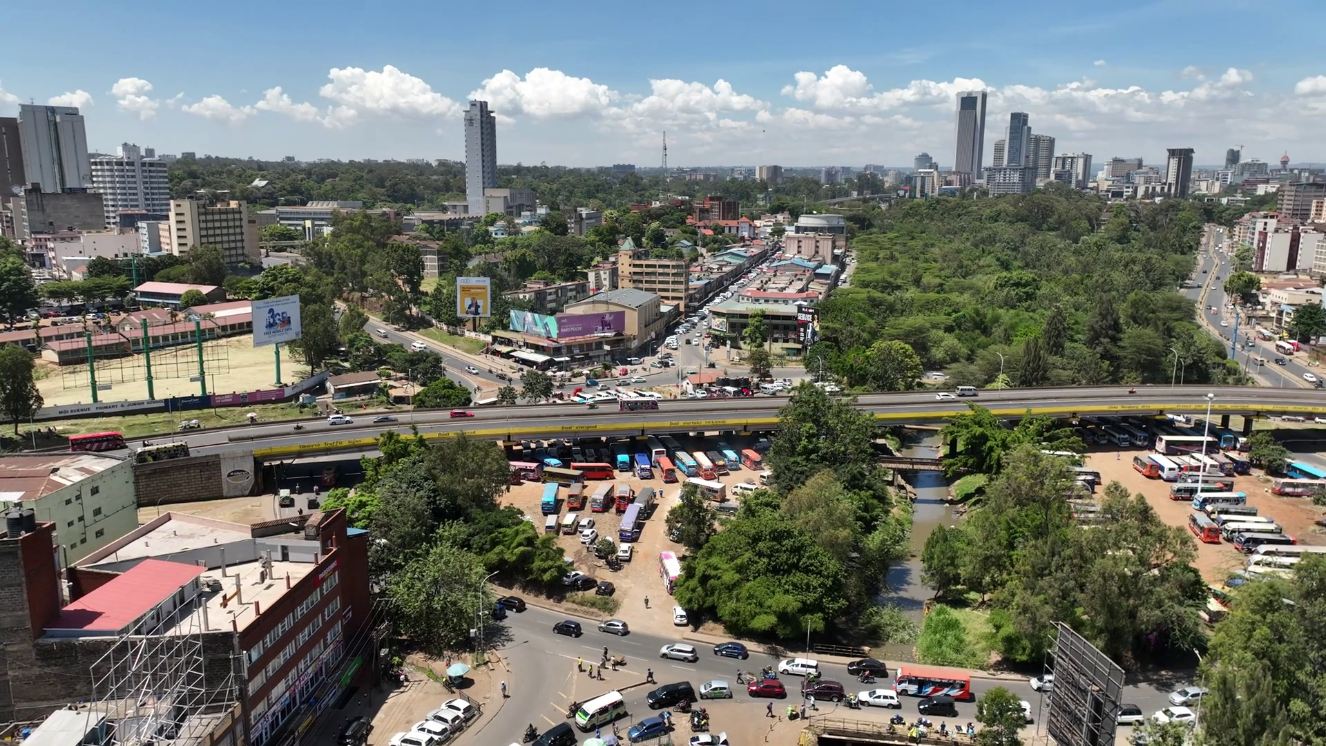 Aerial View Of Vibrant Cityscape With Modern Stock Footage SBV ...
