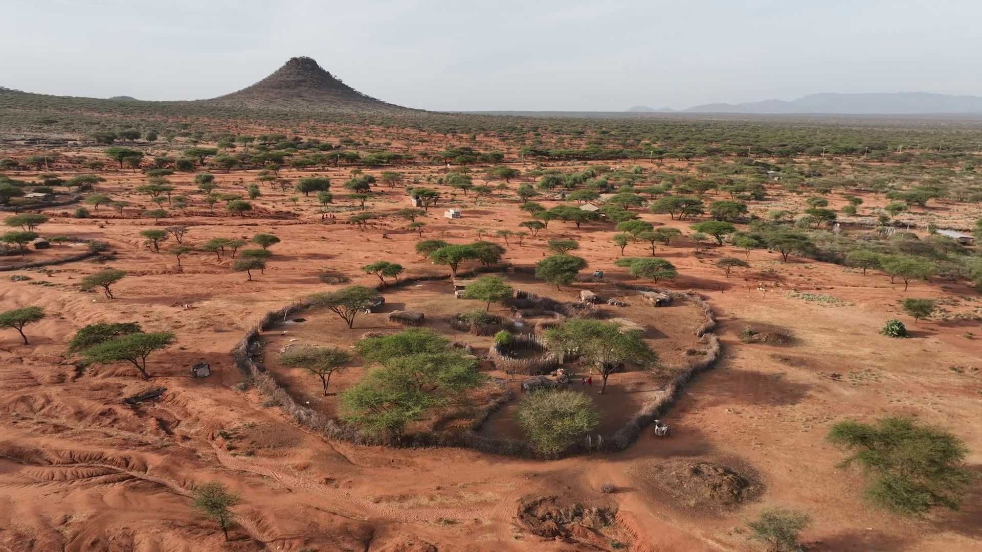 Aerial View Of Traditional Samburu Manyatta Stock Footage SBV-351900262 ...