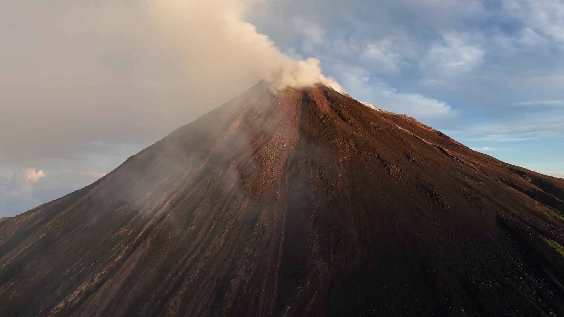 Aerial View Of Karangetang Volcano With Stock Footage SBV-348843173 ...