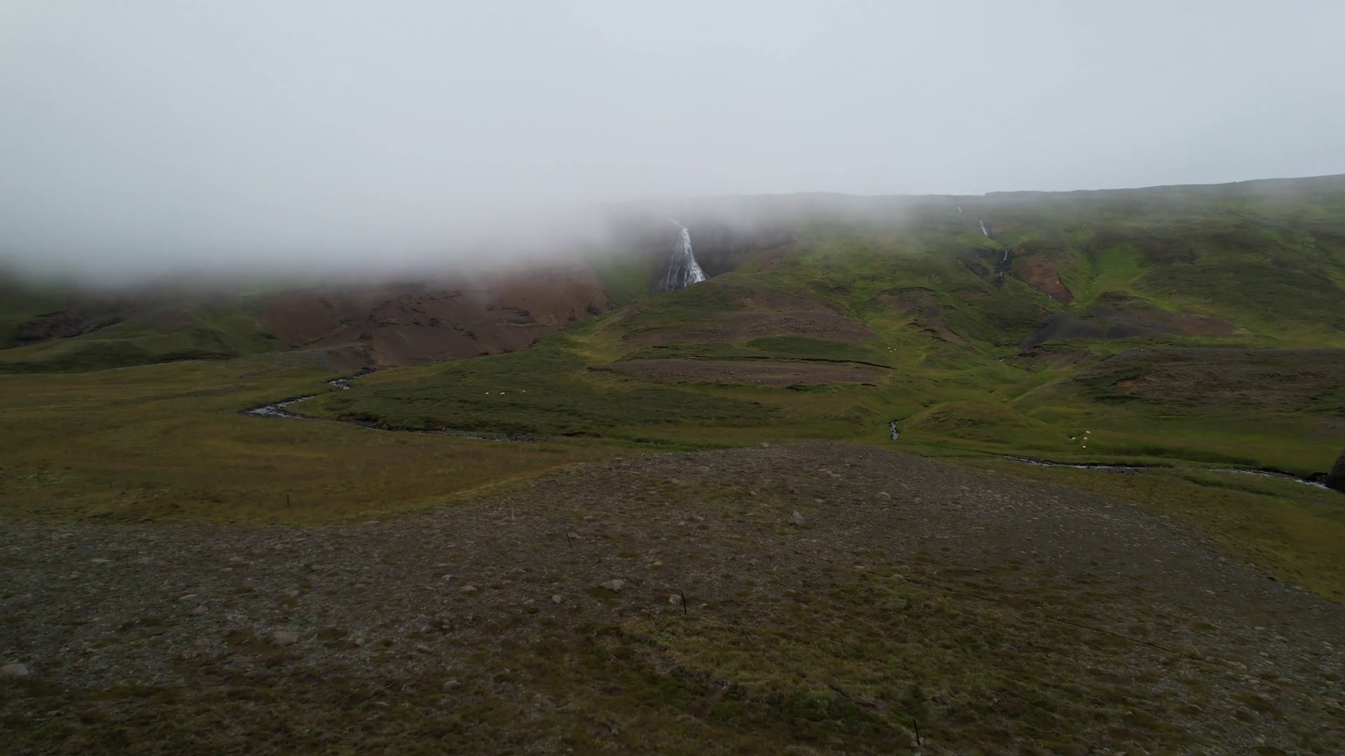 Aerial View Of Klifbrekku Waterfall In Stock Footage SBV-347265588